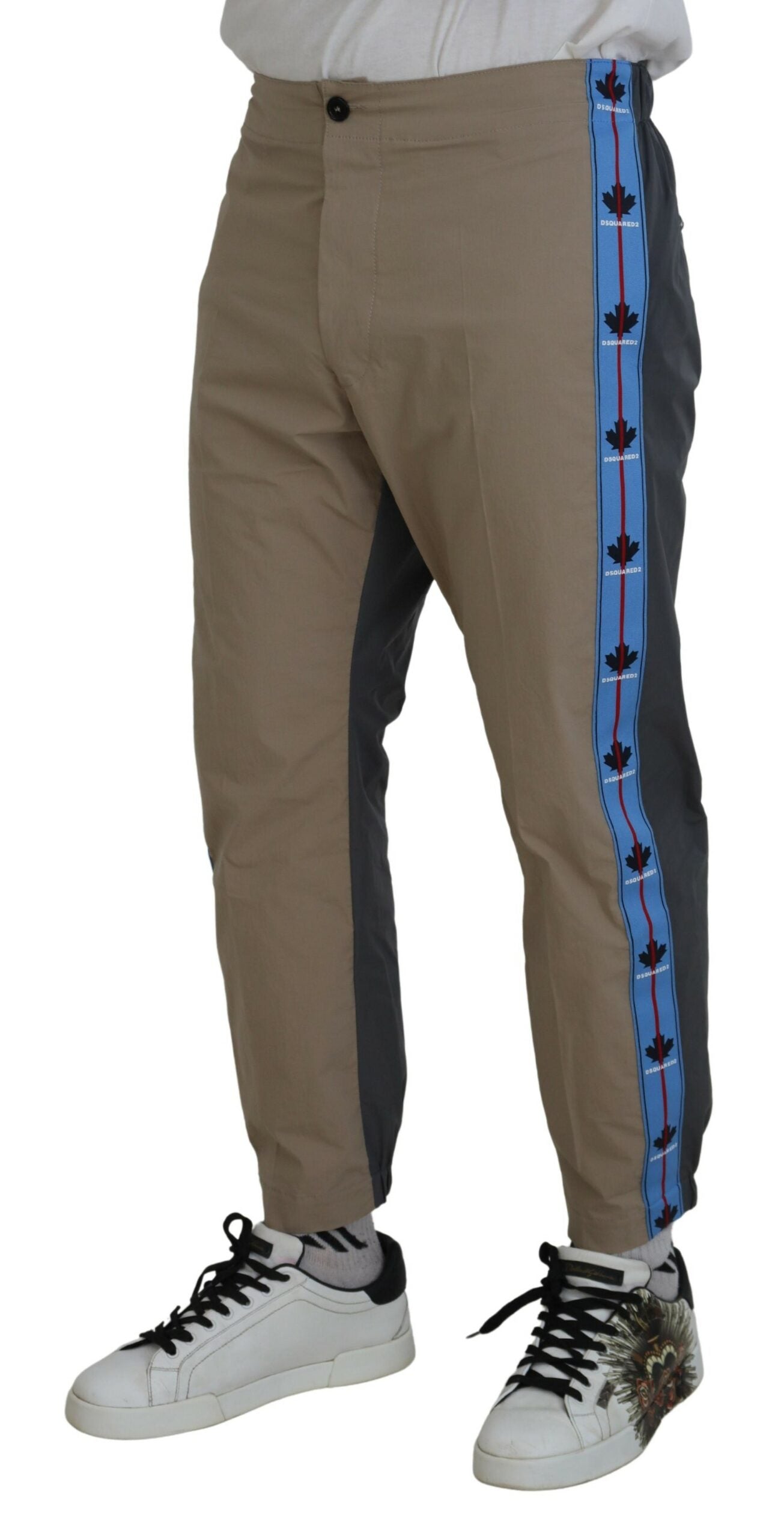 Dsquared² Baumwolle Braun Grau Zweifarbig Männer Freizeithosen