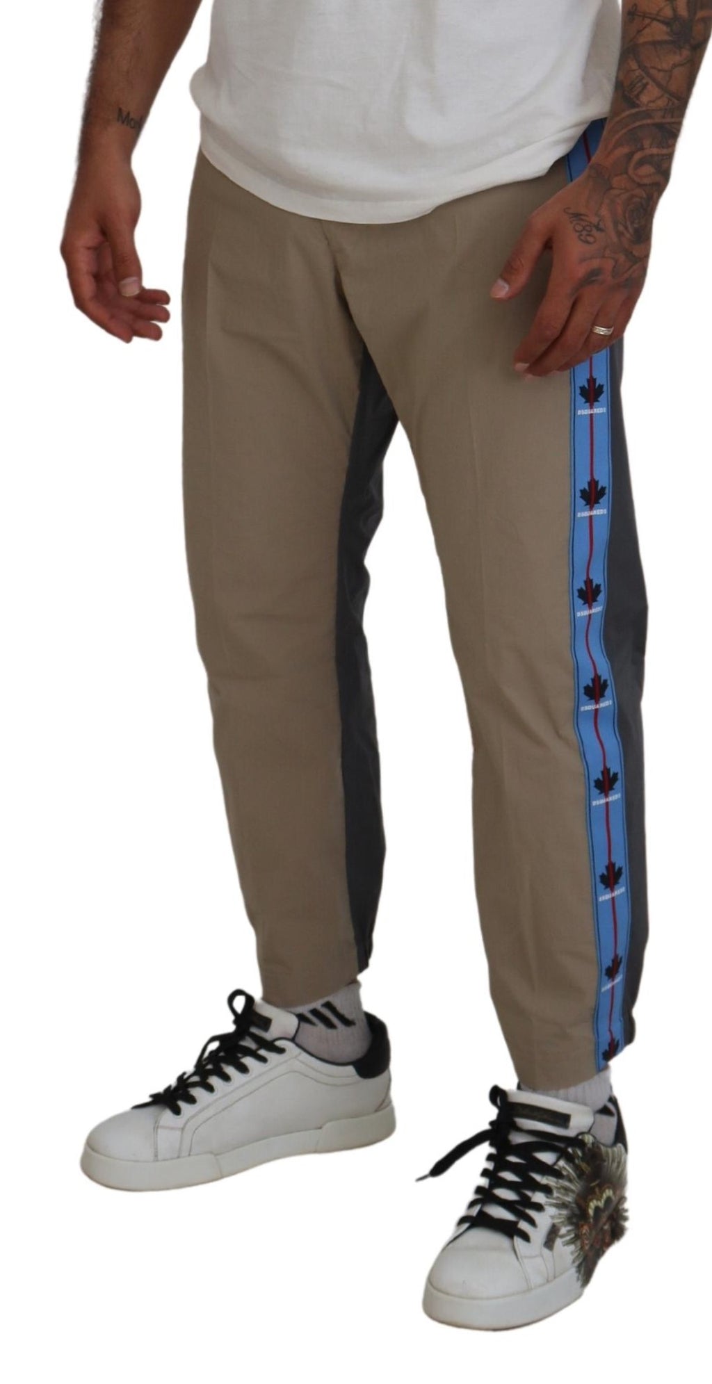 Dsquared² Baumwolle Braun Grau Zweifarbig Männer Freizeithosen