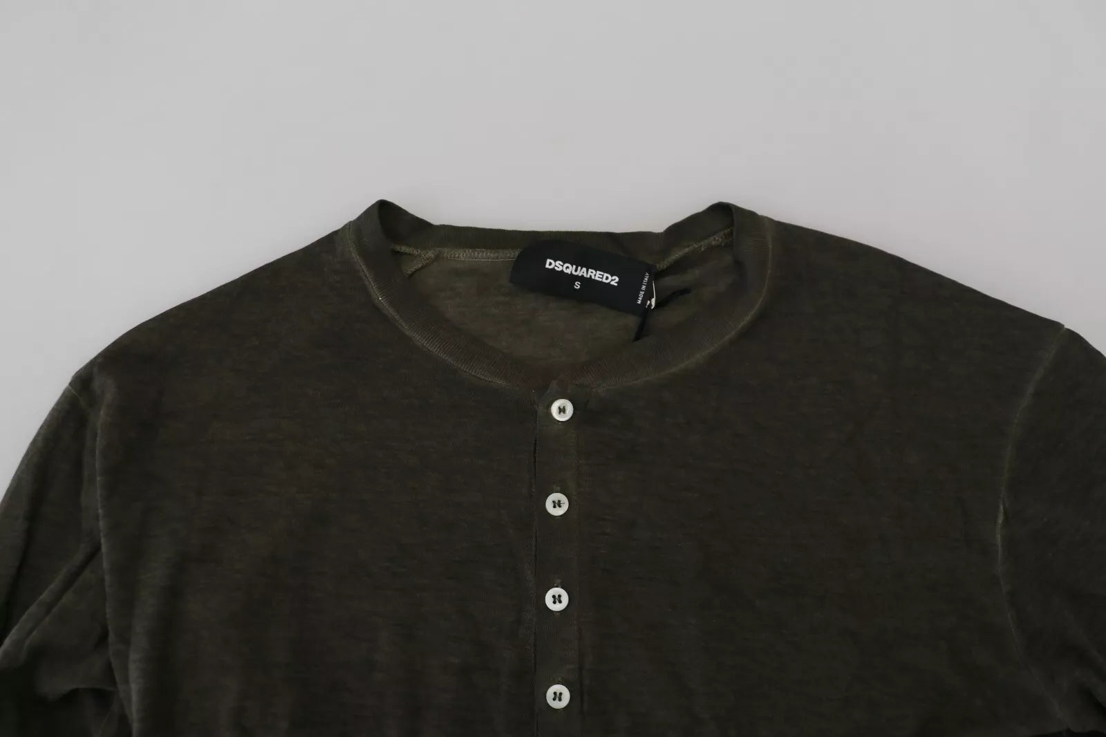 Dsquared² Grauer Baumwoll-Leinen Pullover mit langen Ärmeln