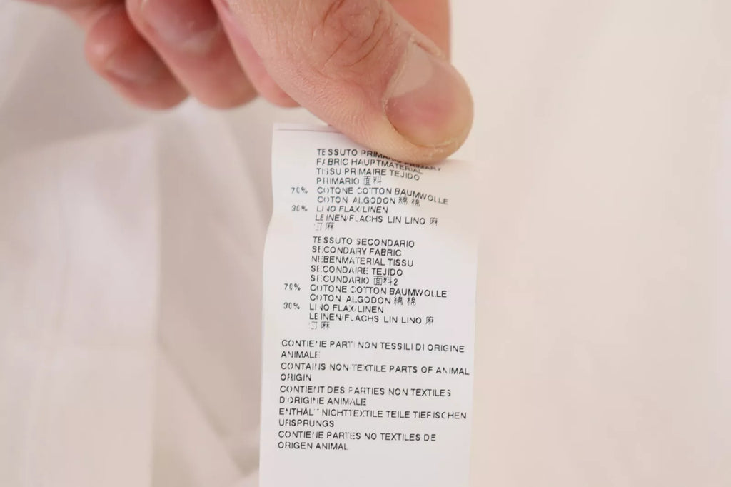 Dsquared² Weißer Baumwoll-Leinen Pullover mit langen Ärmeln