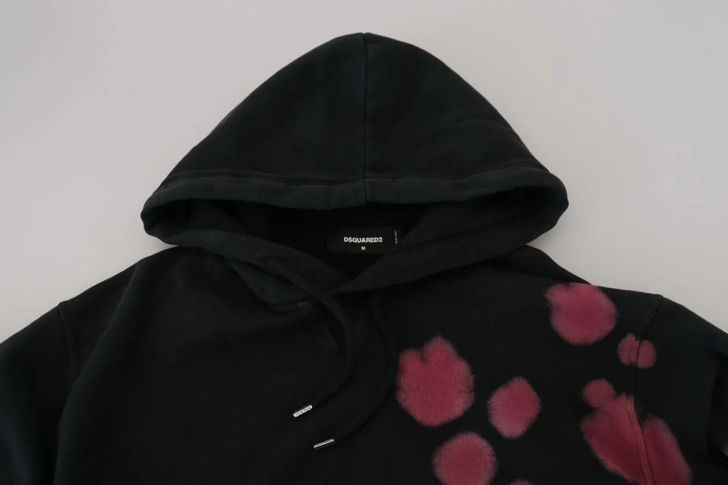 Dsquared² Schwarzes Tie Dye Baumwoll Sweatshirt mit Kapuze Pullover