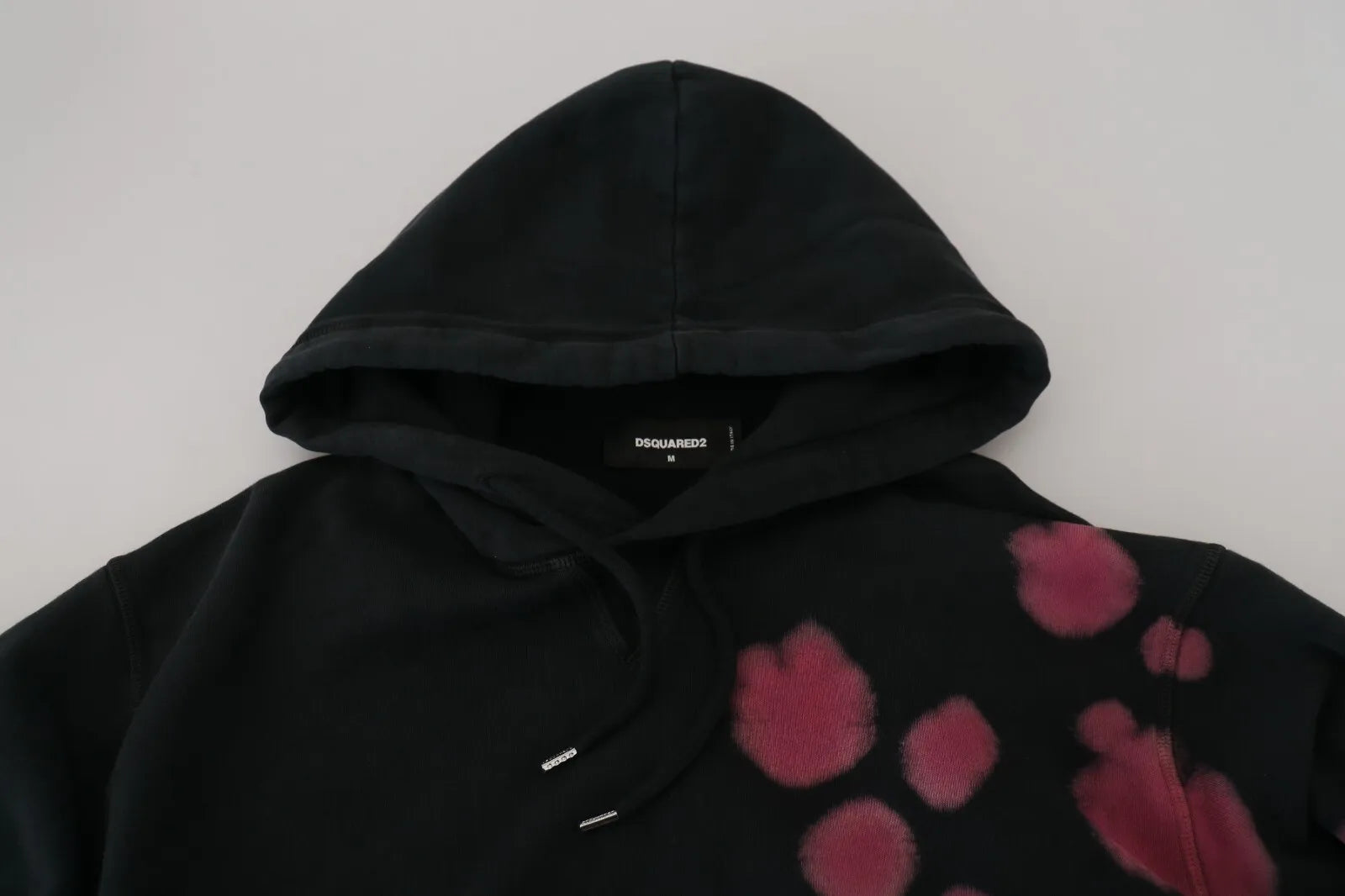 Dsquared² Schwarzes Tie Dye Baumwoll Sweatshirt mit Kapuze Pullover