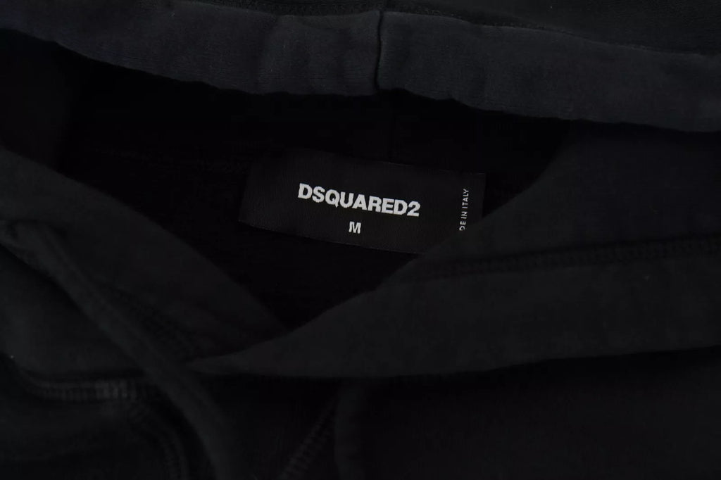 Dsquared² Schwarzes Tie Dye Baumwoll Sweatshirt mit Kapuze Pullover
