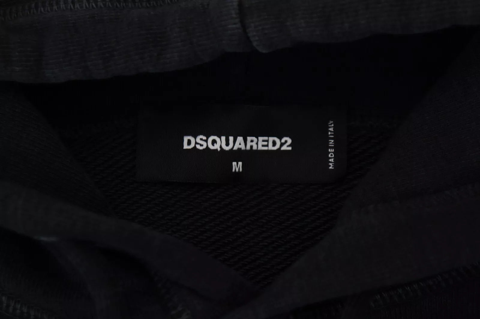 Dsquared² Schwarzer Baumwollpullover mit Kapuze, bedruckt, Herrenpullover