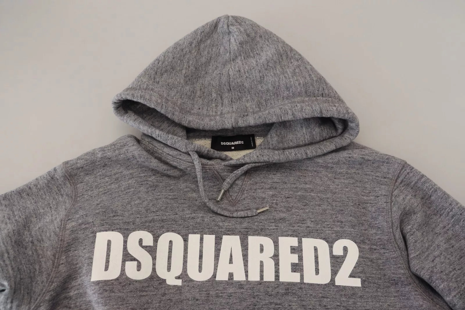 Dsquared² Grauer Baumwollpullover mit Kapuze und Logodruck für Männer Sweater
