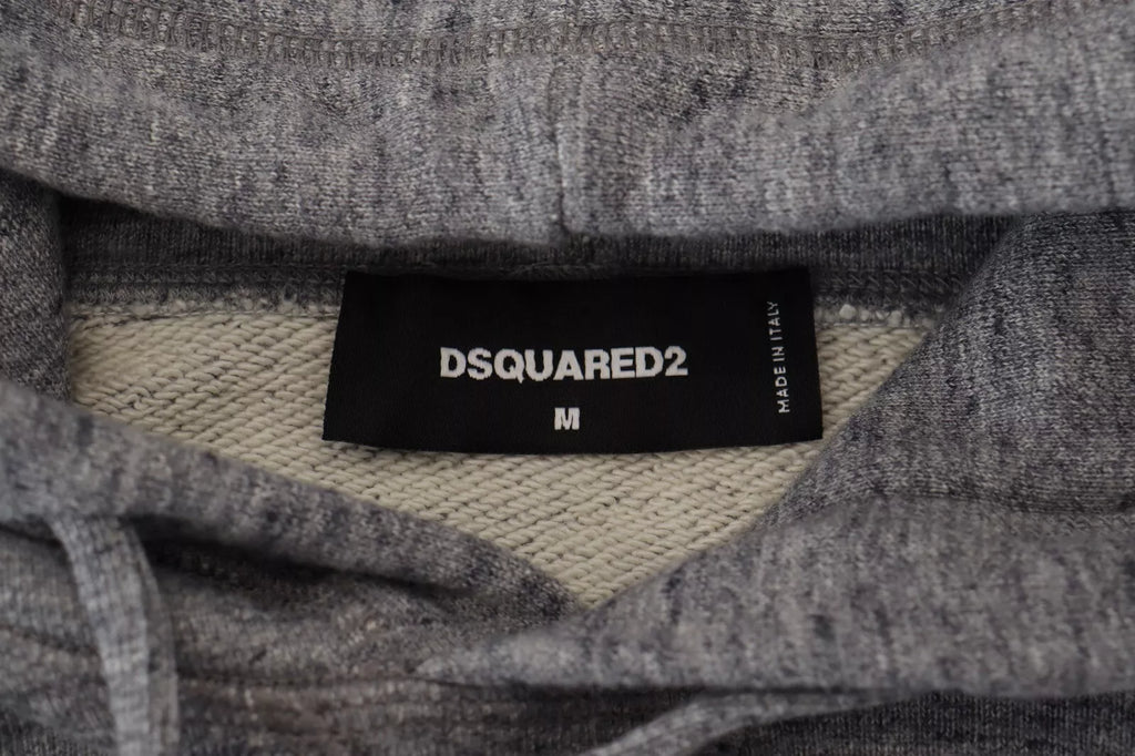 Dsquared² Grauer Baumwollpullover mit Kapuze und Logodruck für Männer Sweater