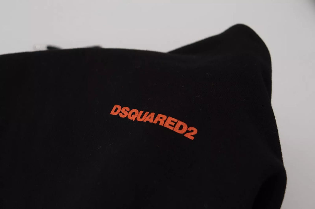 Dsquared² Schwarz Rot Baumwolle mit Kapuze Tie Dye Pullover