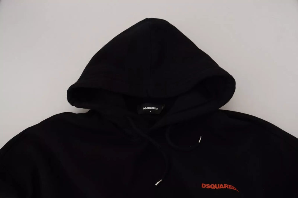 Dsquared² Schwarz Rot Baumwolle mit Kapuze Tie Dye Pullover