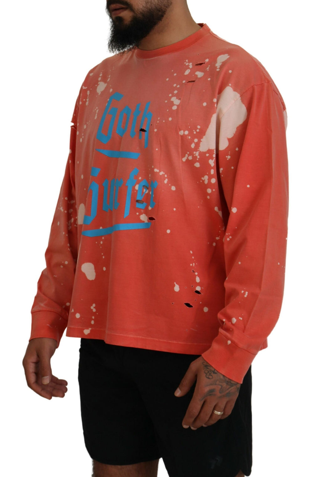 Dsquared² Orange bedruckter Pullover mit langen Ärmeln Pullover