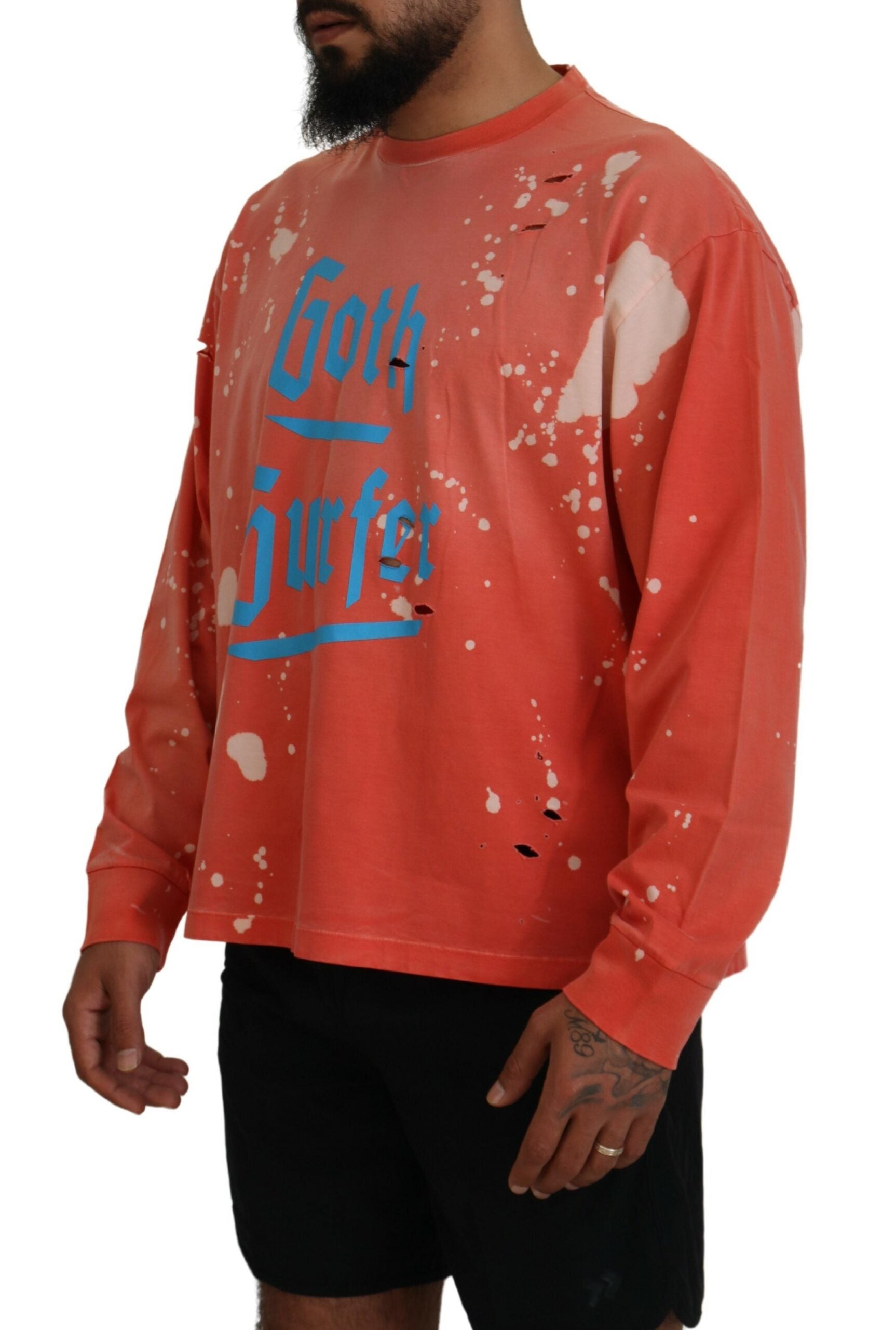 Dsquared² Orange bedruckter Pullover mit langen Ärmeln Pullover