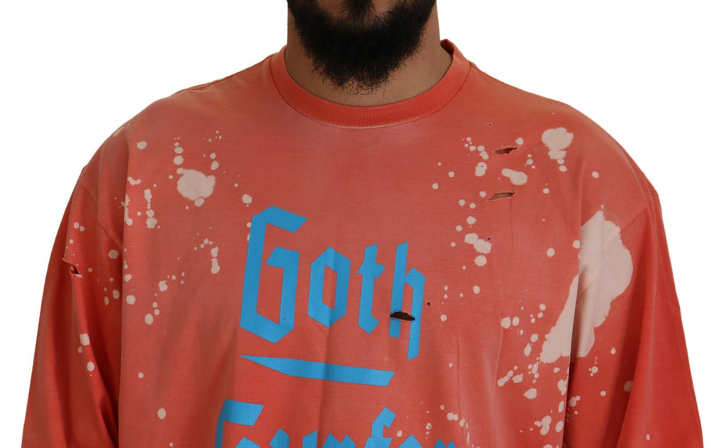 Dsquared² Orange bedruckter Pullover mit langen Ärmeln Pullover