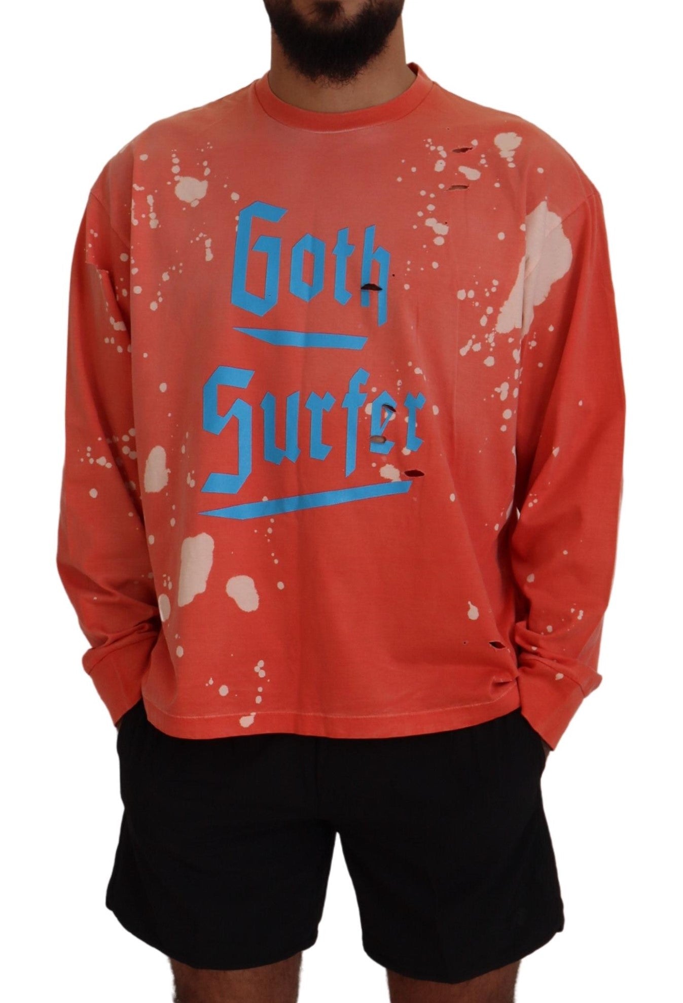 Dsquared² Orange bedruckter Pullover mit langen Ärmeln Pullover