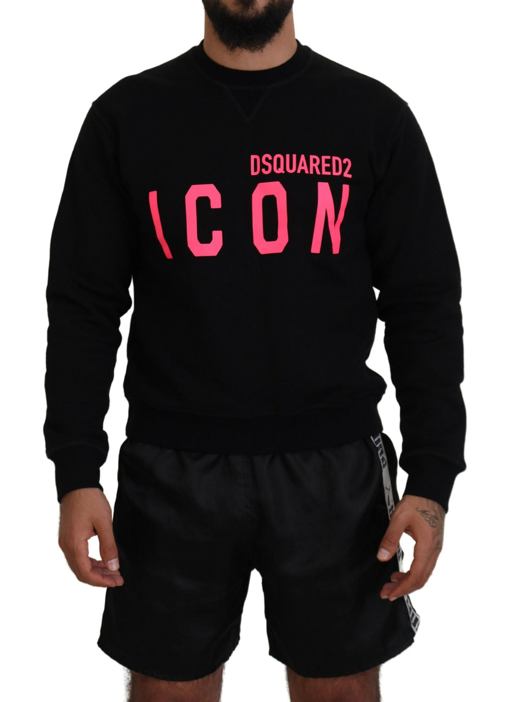 Dsquared² Schwarzer bedruckter Pullover mit langen Ärmeln