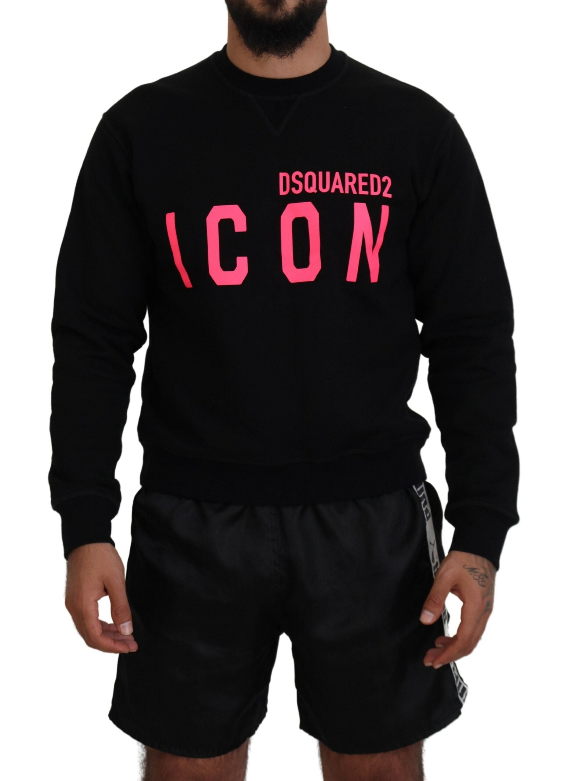 Dsquared² Schwarzer bedruckter Pullover mit langen Ärmeln