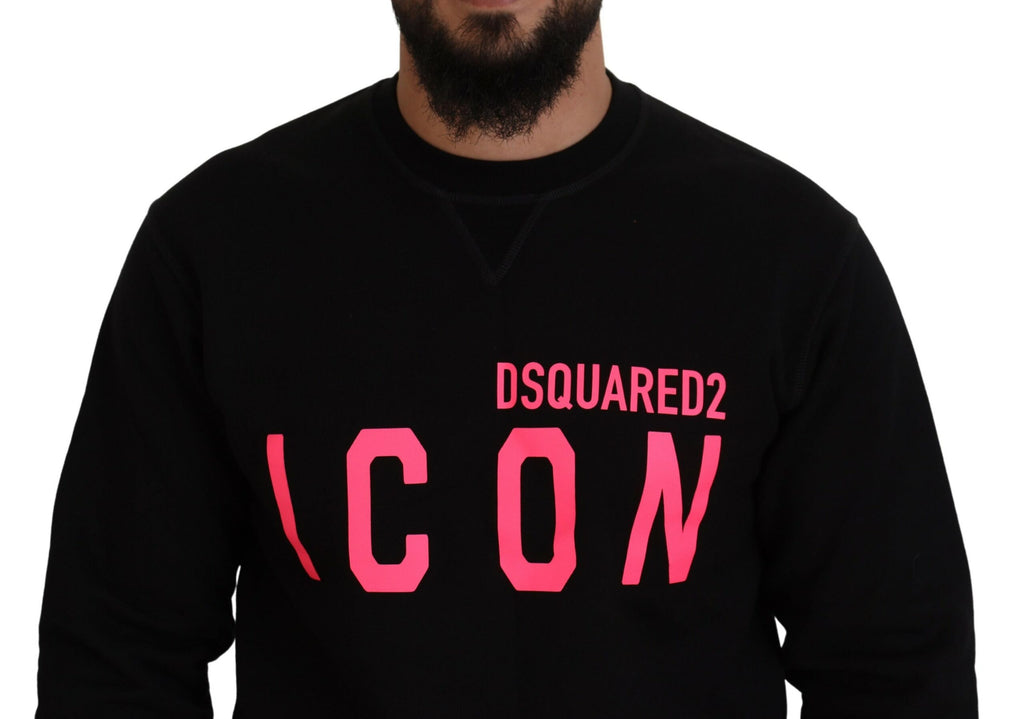 Dsquared² Schwarzer bedruckter Pullover mit langen Ärmeln