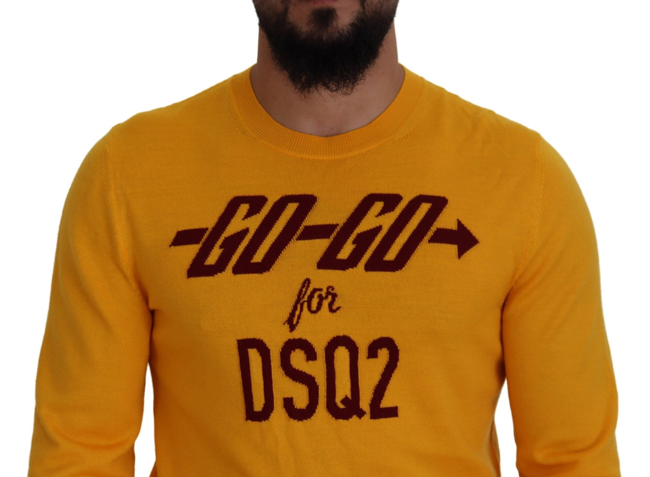 Dsquared² Orange Wolle Lange Ärmel Männer Pullover Pullover