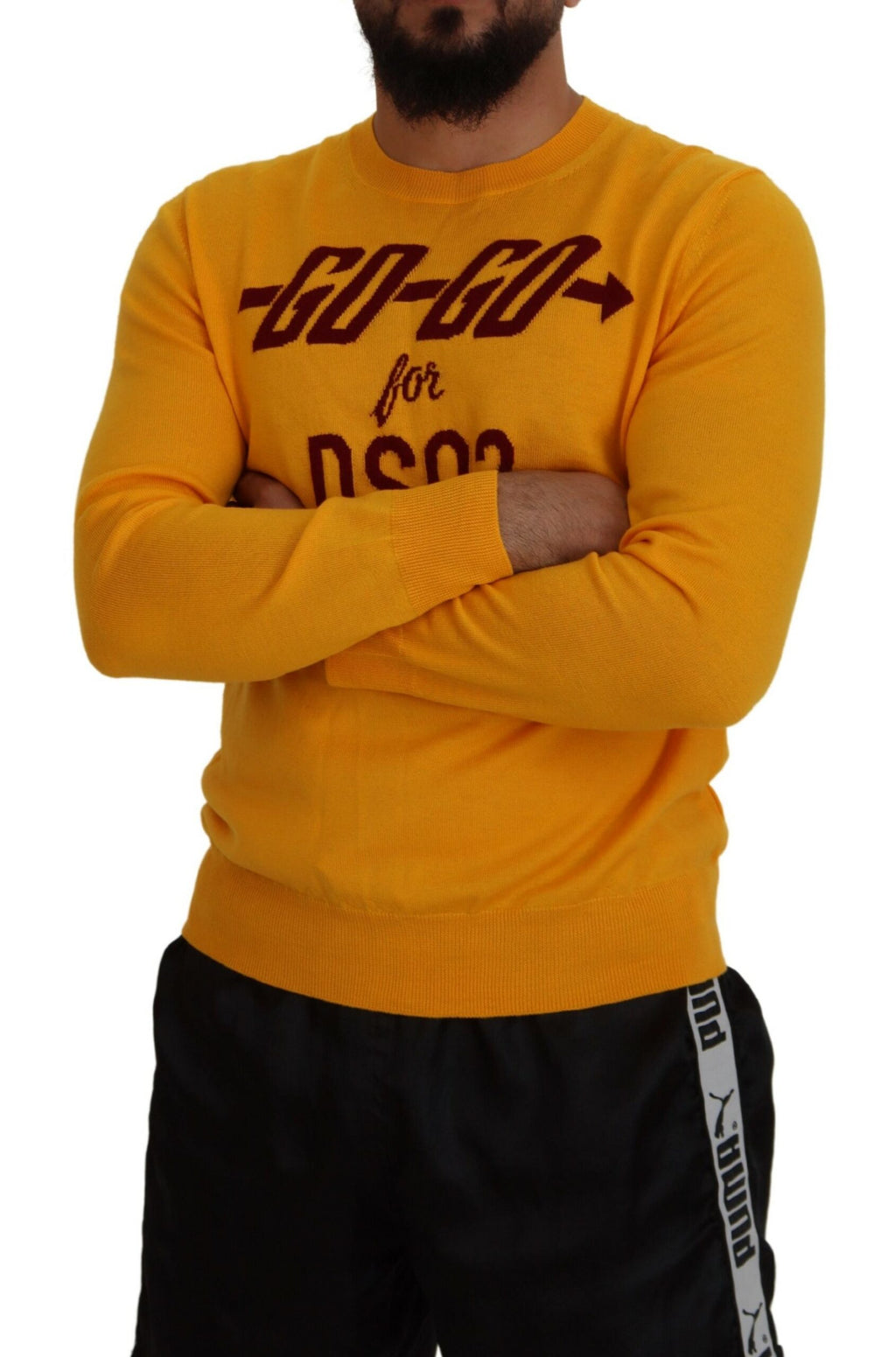 Dsquared² Orange Wolle Lange Ärmel Männer Pullover Pullover