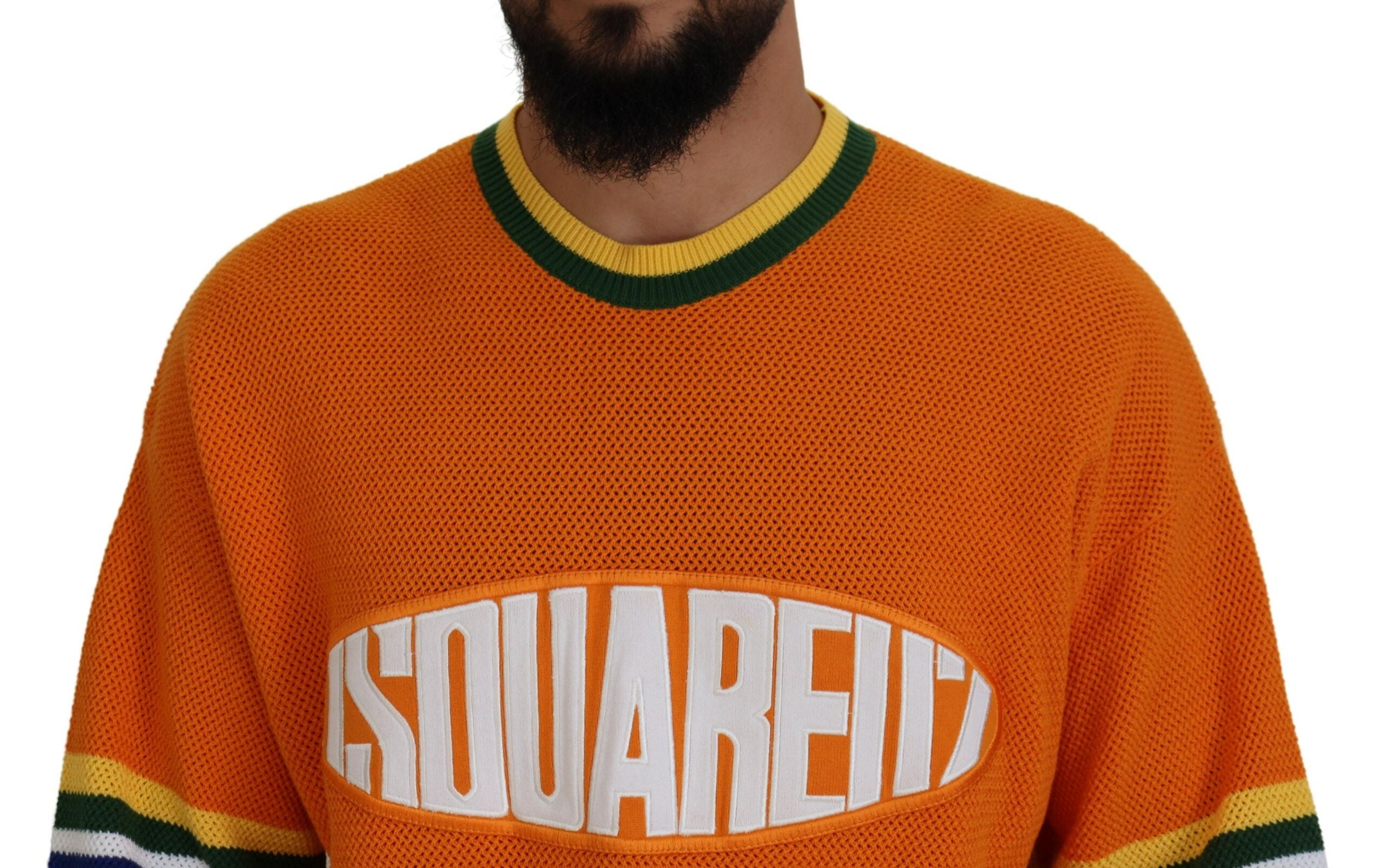 Dsquared² Orange bedruckter Langarmpullover für Männer