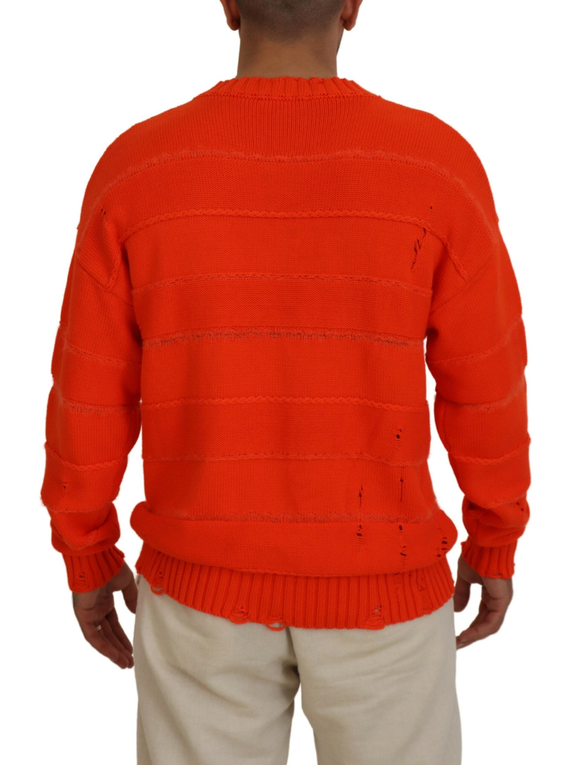 Dsquared² Orange Baumwolle Lange Ärmel Männer Pullover Pullover