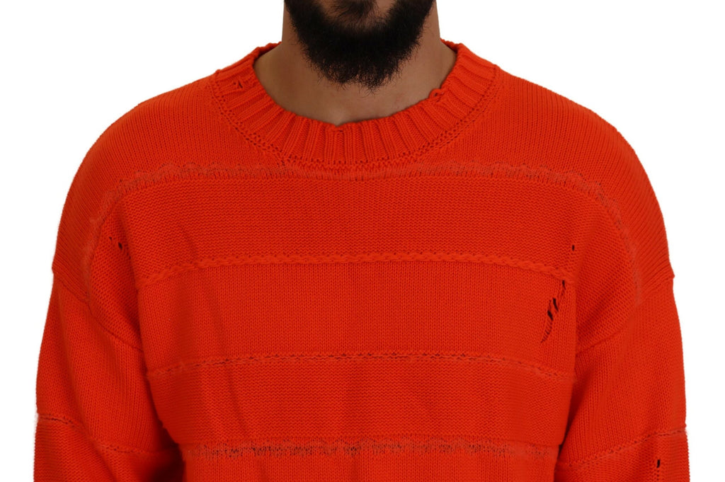 Dsquared² Orange Baumwolle Lange Ärmel Männer Pullover Pullover