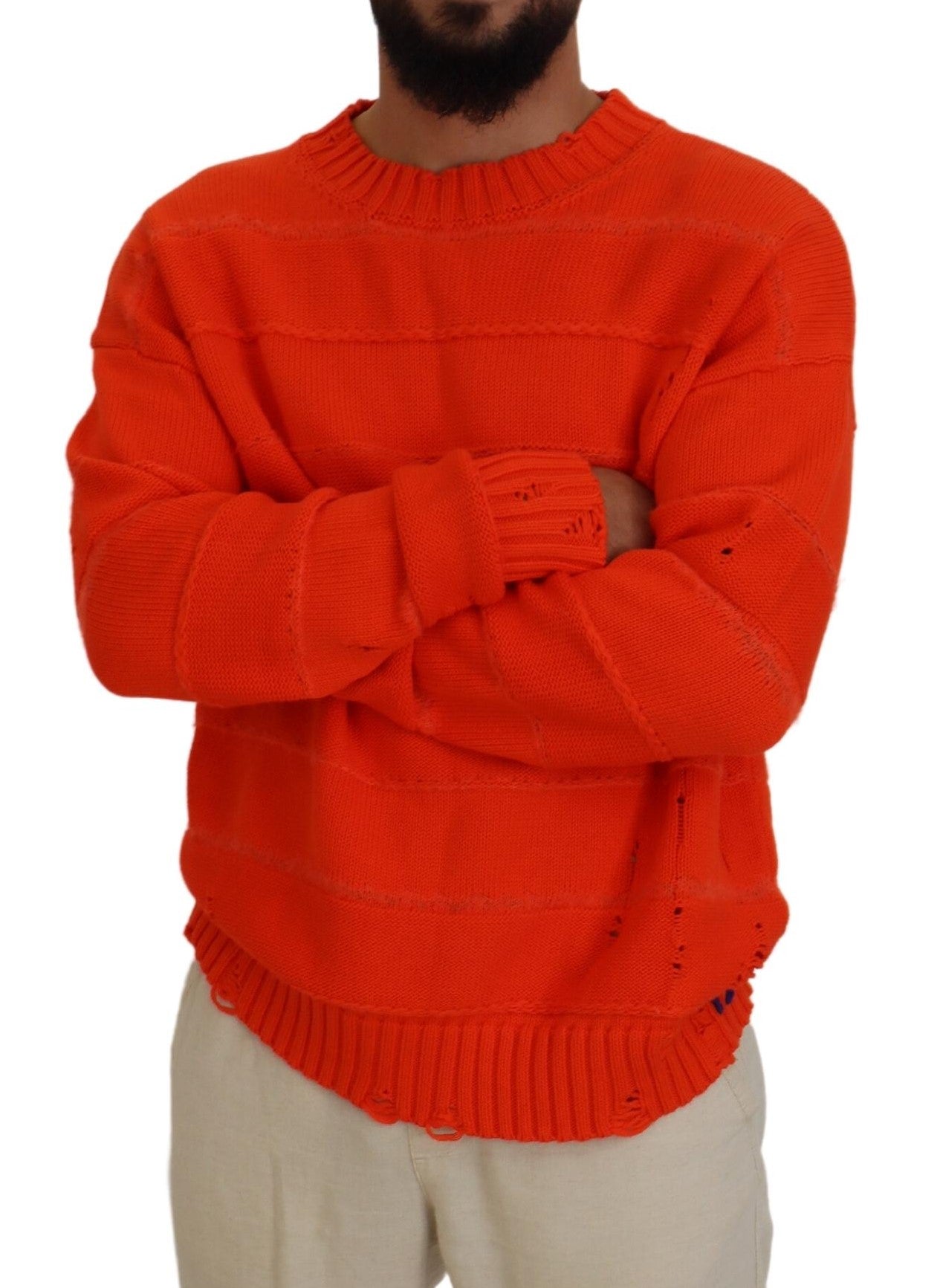 Dsquared² Orange Baumwolle Lange Ärmel Männer Pullover Pullover