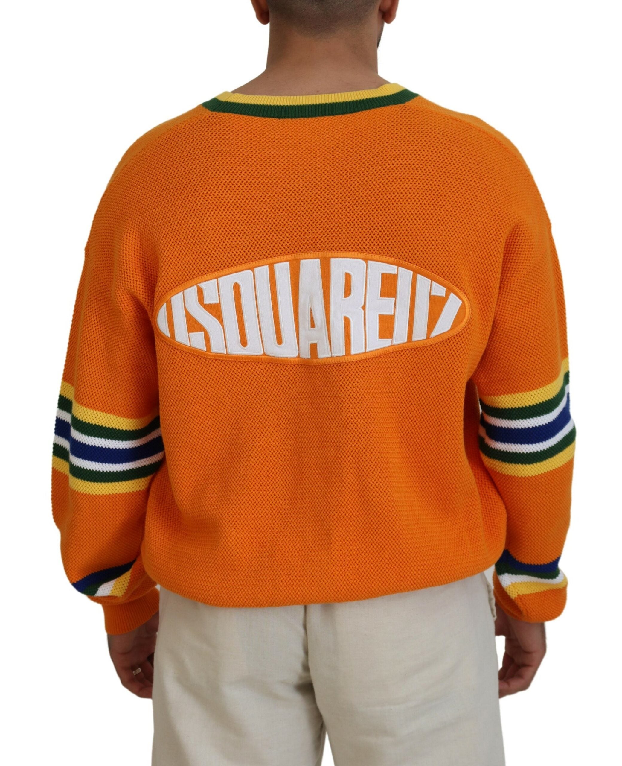 Dsquared² Orange Baumwolle Lange Ärmel Männer Strickjacke Pullover
