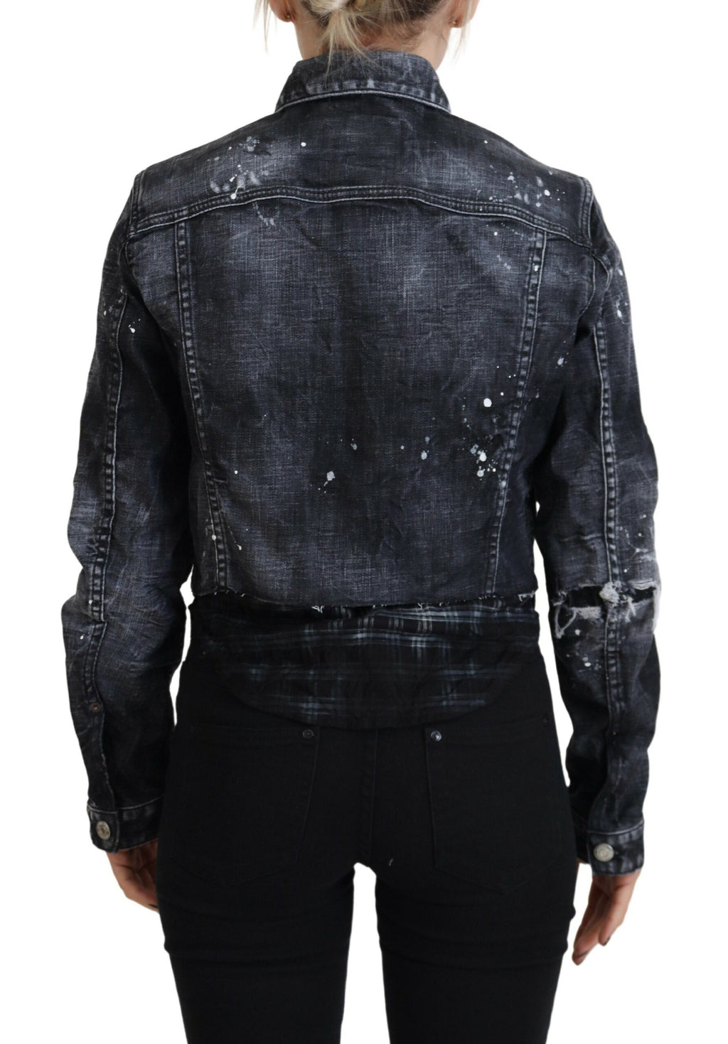 Dsquared² Graue Denim-Jacke aus gewaschener Baumwolle