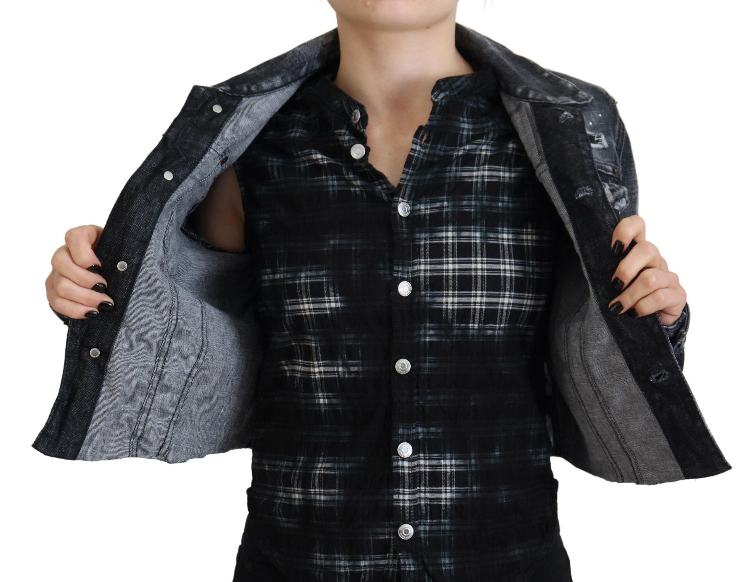 Dsquared² Graue Denim-Jacke aus gewaschener Baumwolle