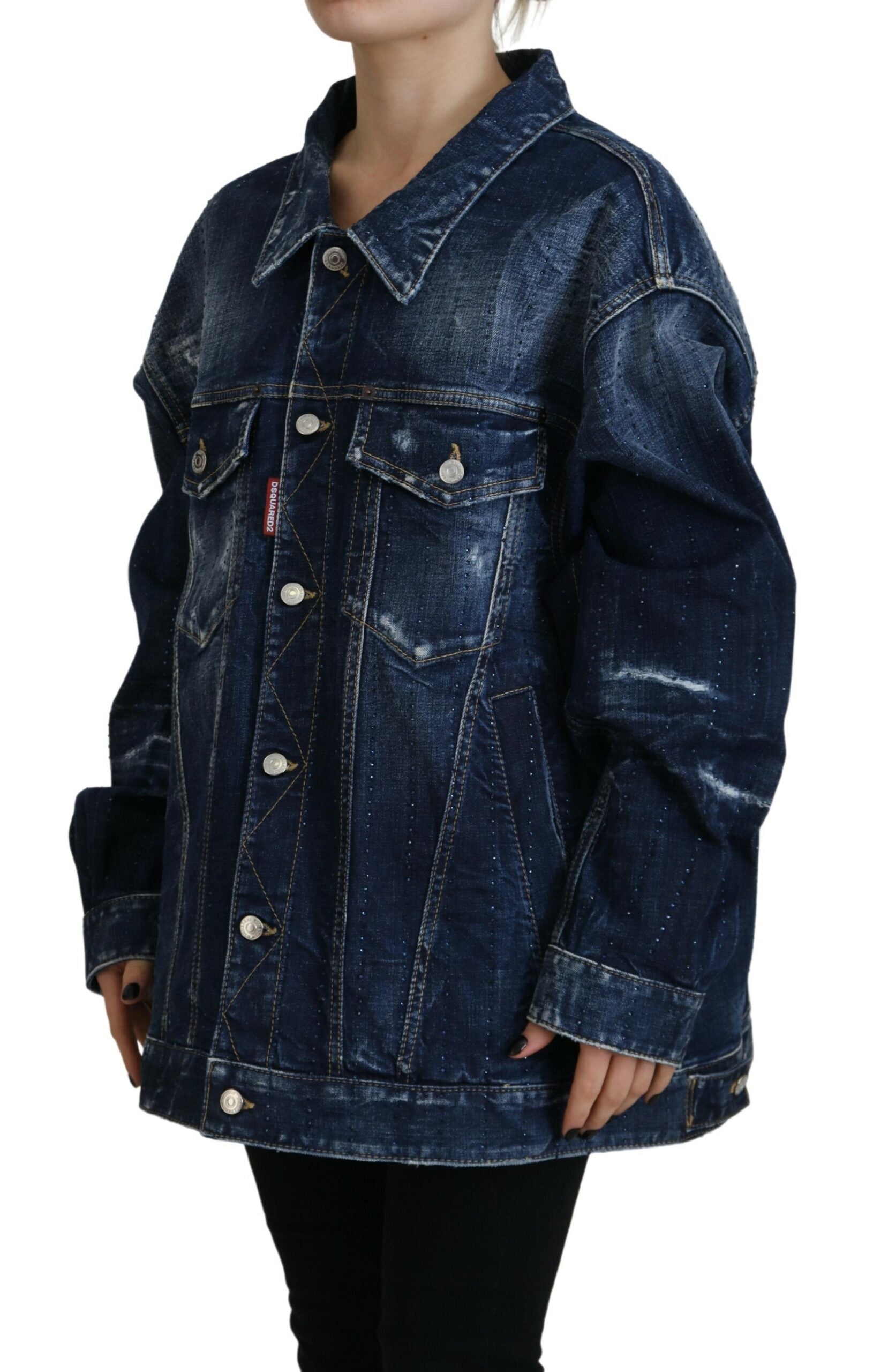 Dsquared² Blaue Denim-Jacke mit Kragen