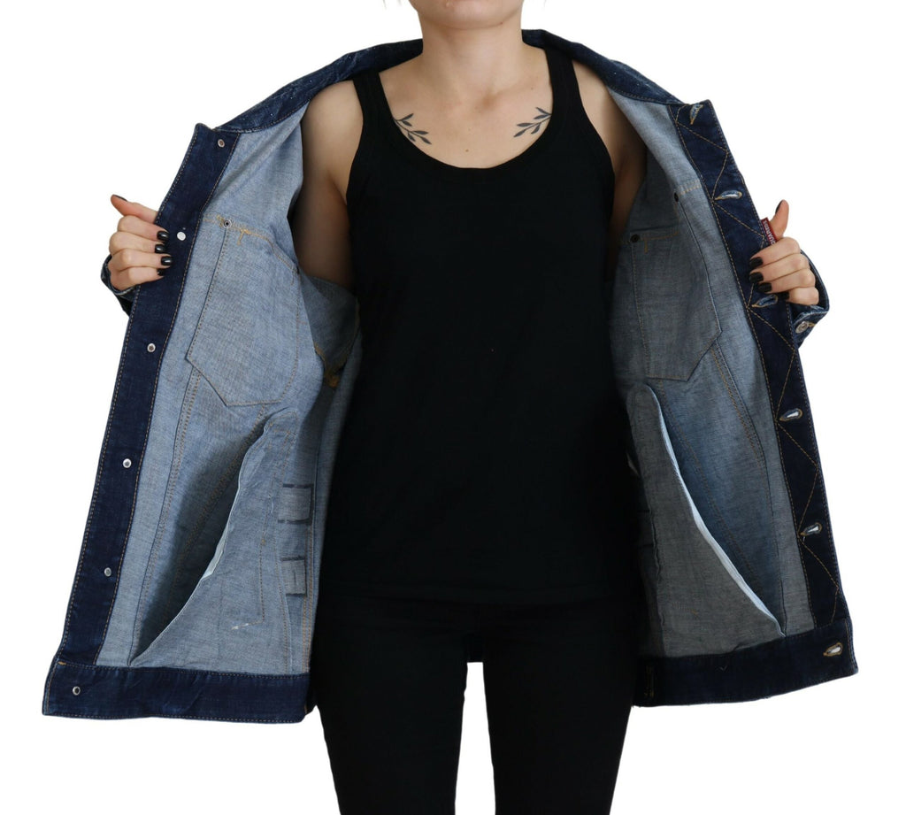 Dsquared² Blaue Denim-Jacke mit Kragen