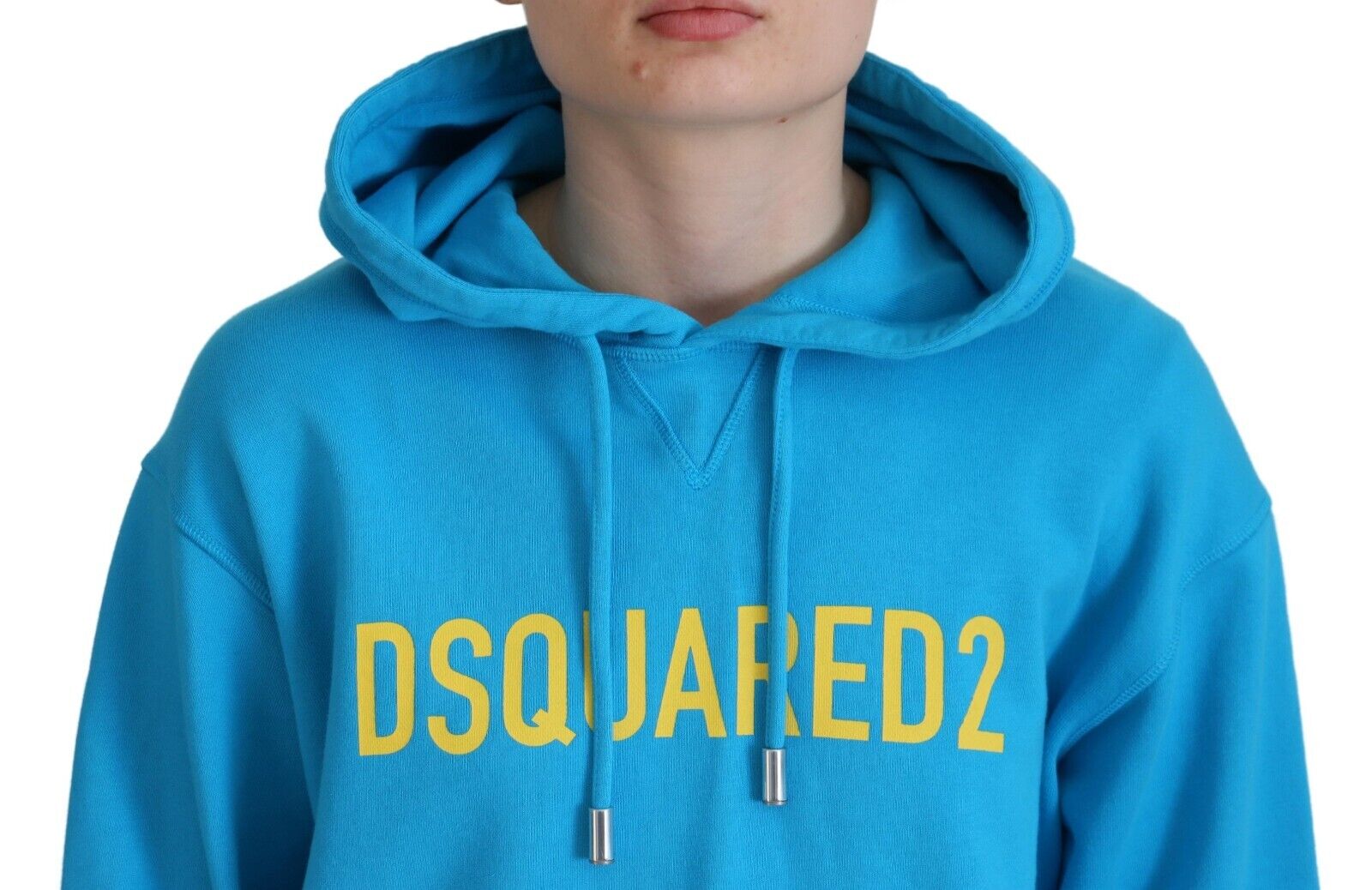 Dsquared² Blauer Logo Print Baumwoll-Kapuzenpullover Sweatshirt Pullover