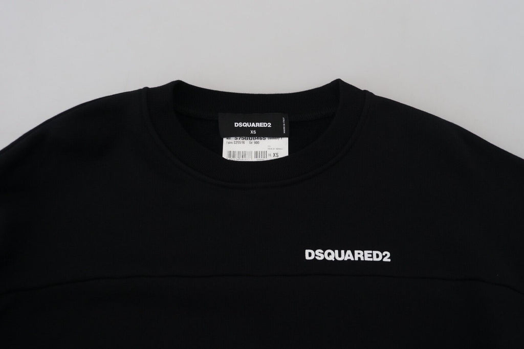 Dsquared² Schwarzer bedruckter Langarmpullover aus Baumwolle