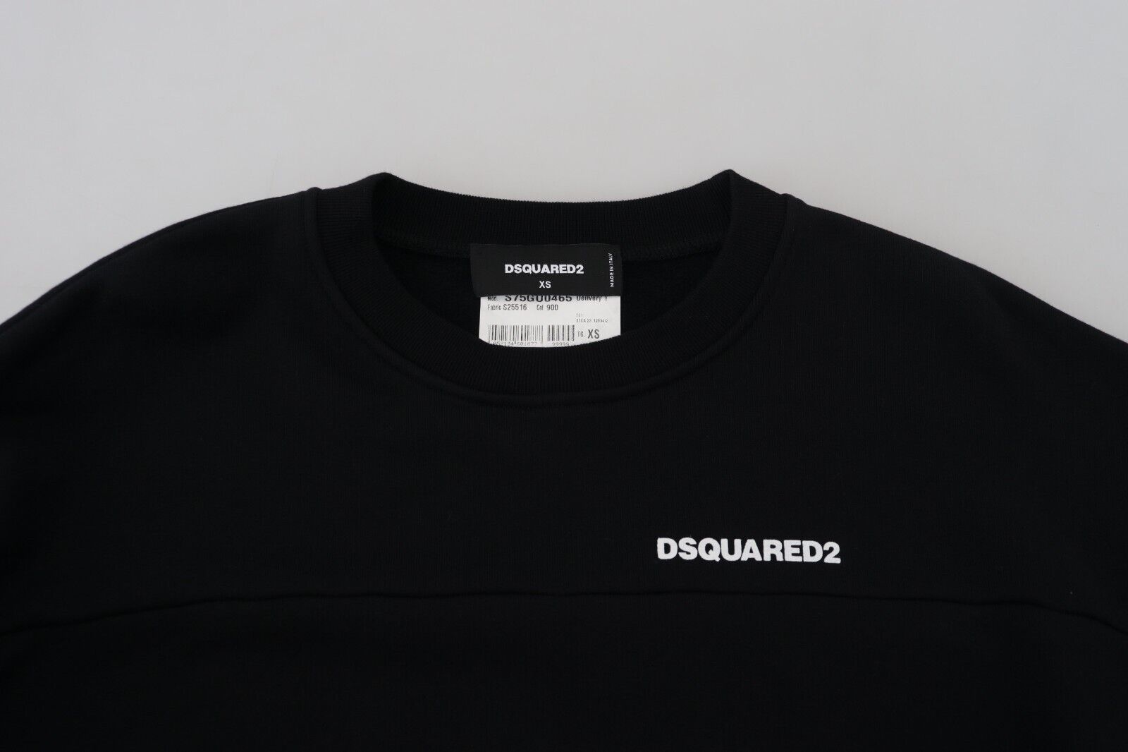 Dsquared² Schwarzer bedruckter Langarmpullover aus Baumwolle