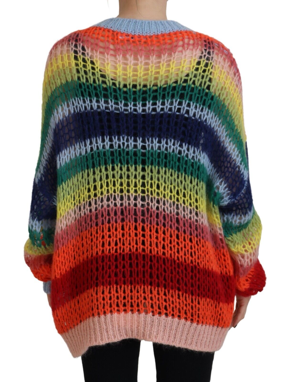 Dsquared² Multicolor Mohair Strickpullover mit Rundhalsausschnitt