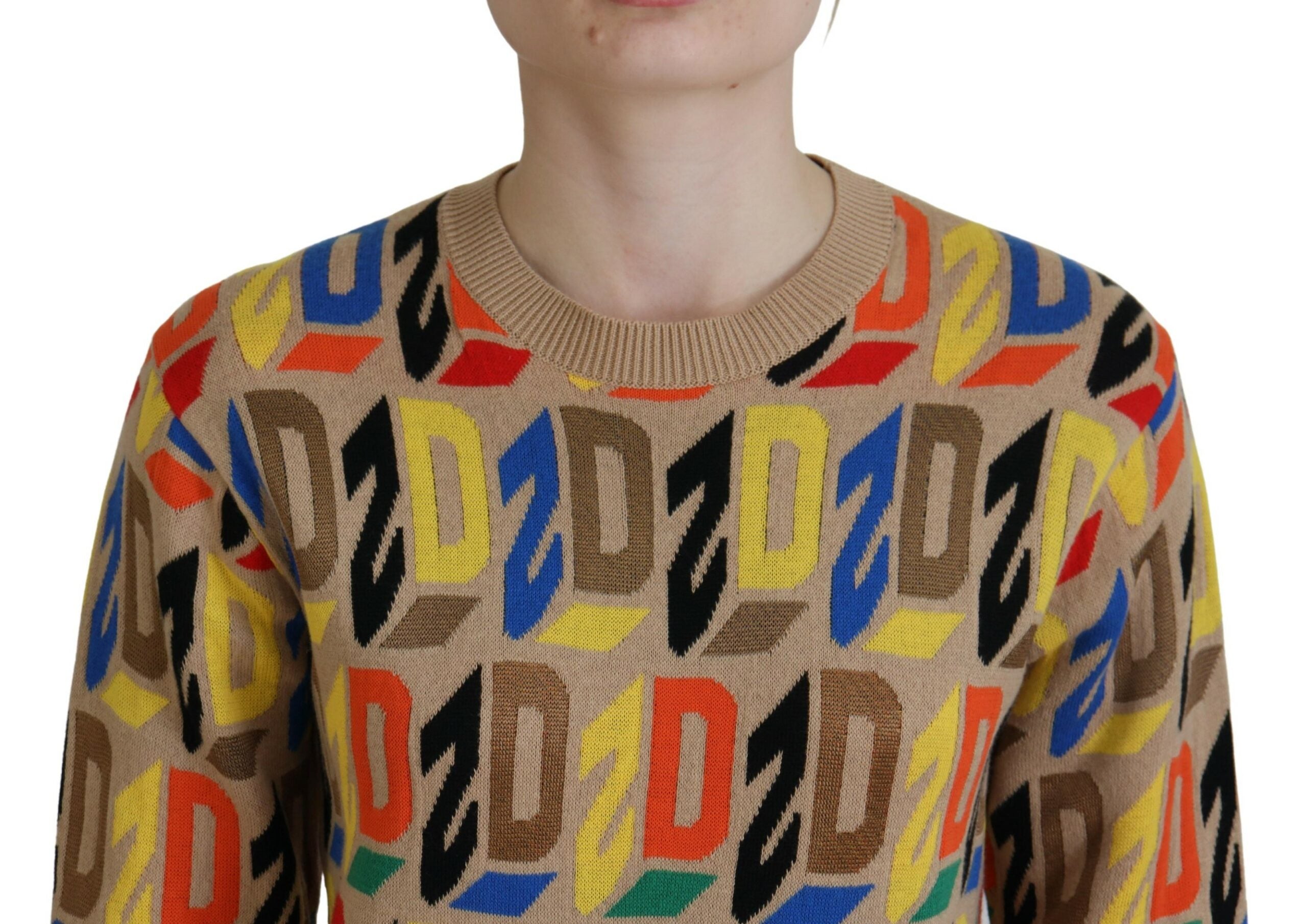 Dsquared² Brauner Baumwollpullover mit Rundhalsausschnitt und langen Ärmeln