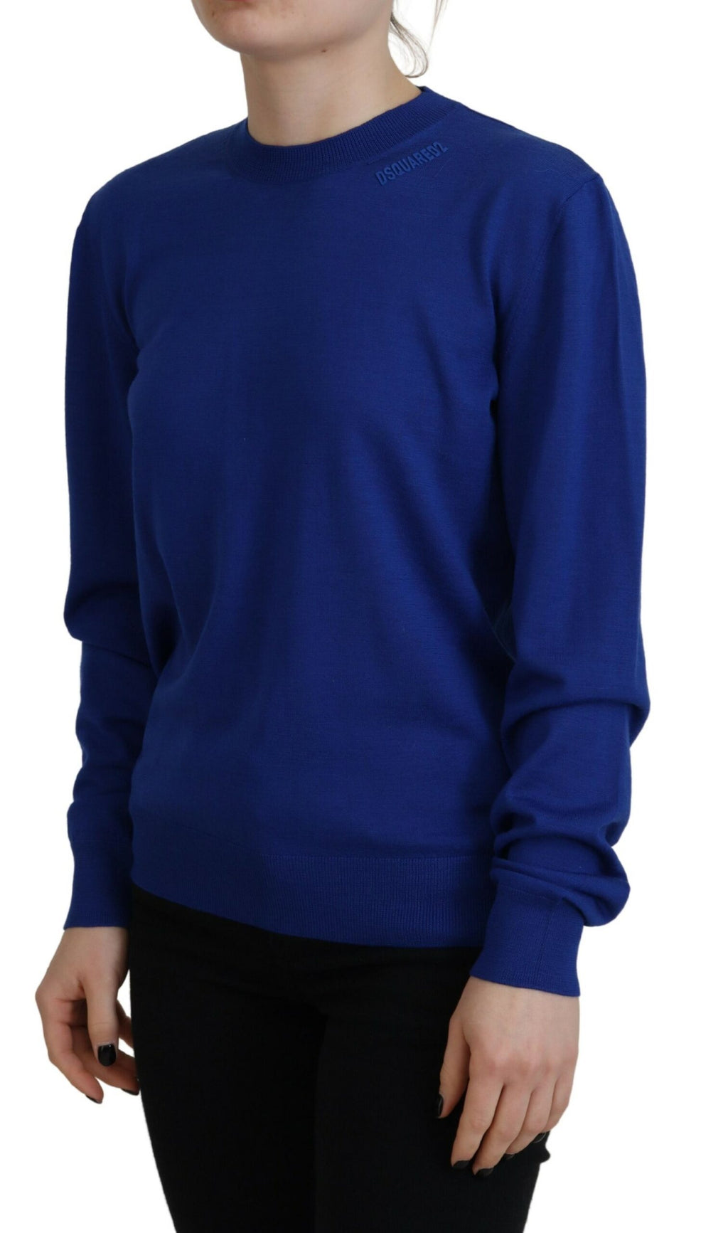 Dsquared² Blauer Langarm-Pullover mit Rundhalsausschnitt Casual Sweater