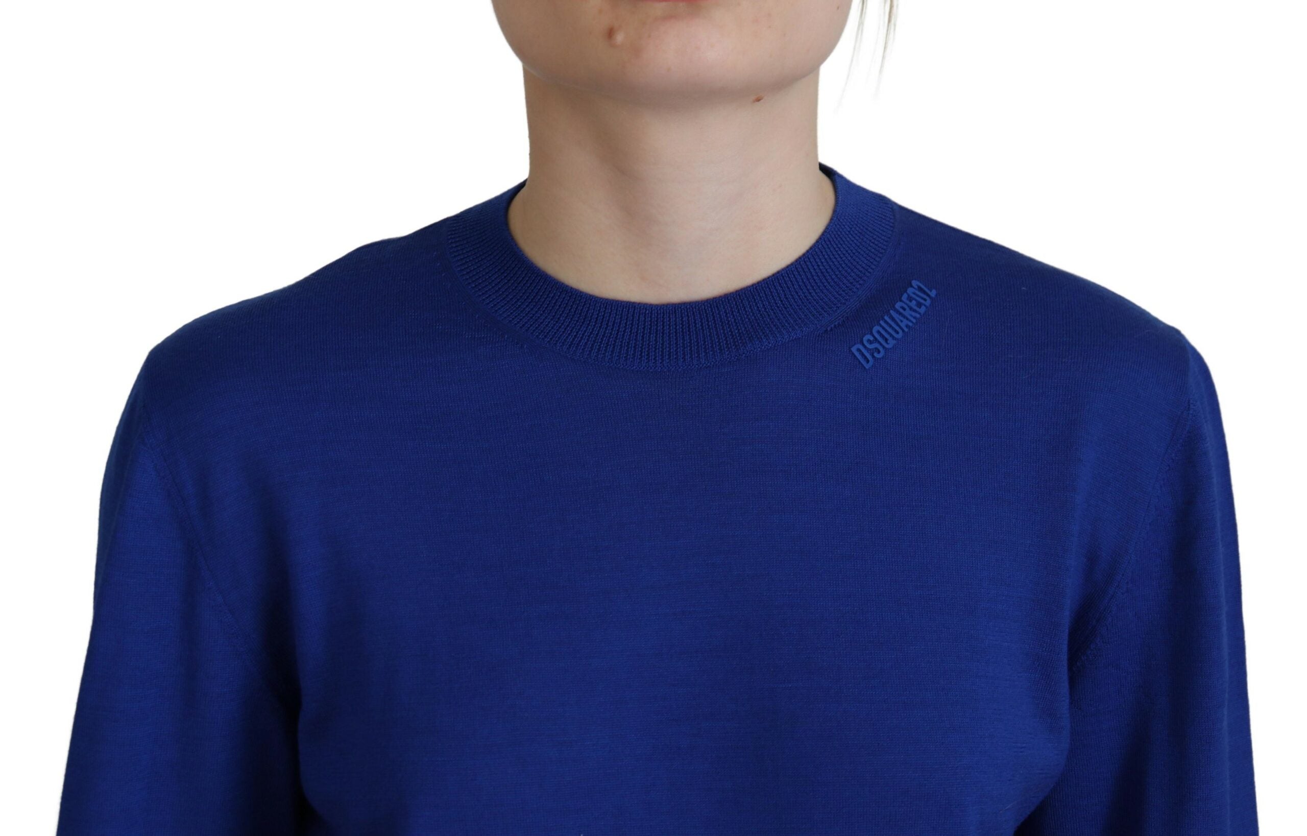 Dsquared² Blauer Langarm-Pullover mit Rundhalsausschnitt Casual Sweater