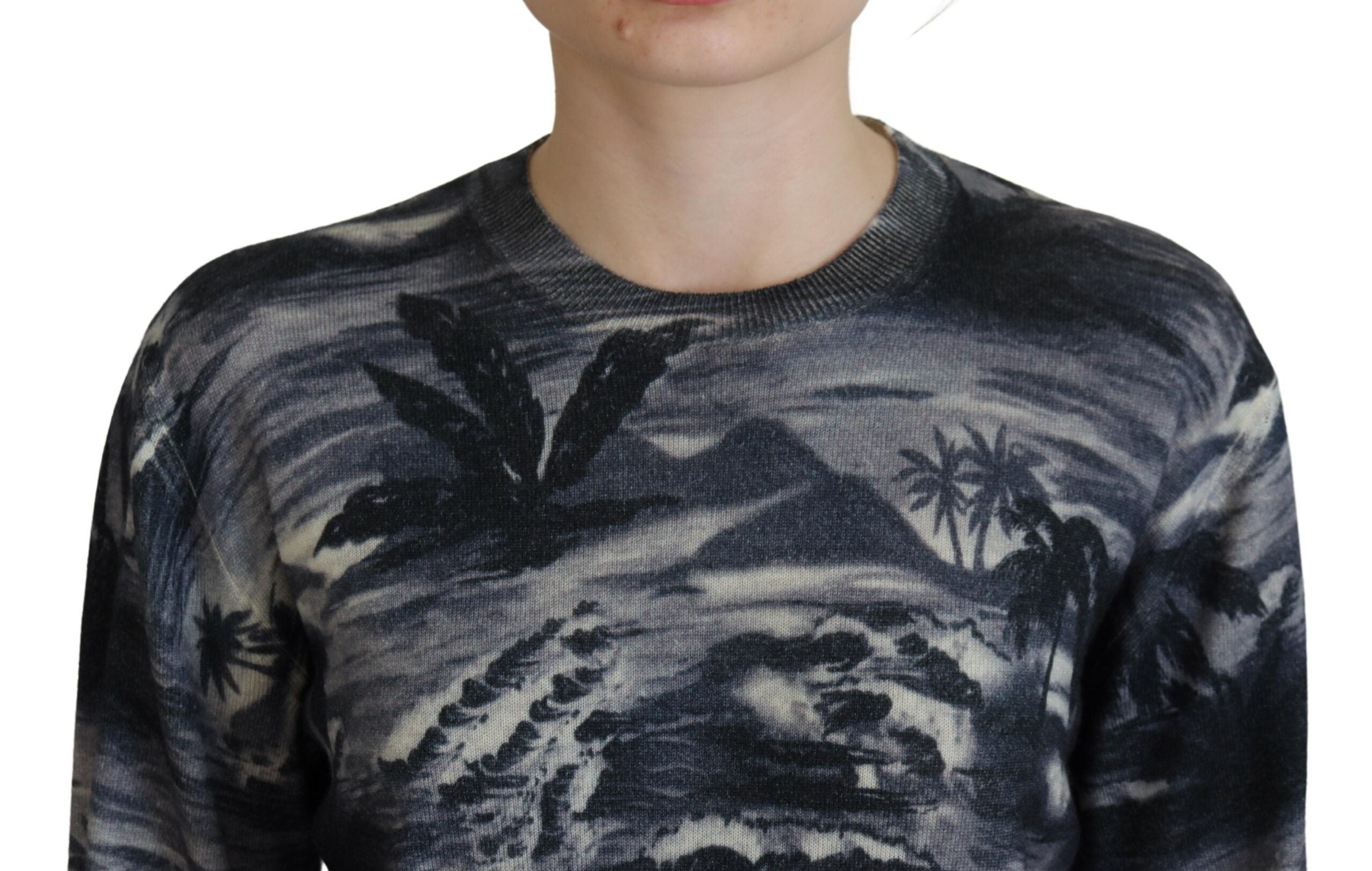 Dsquared² Schwarzer langärmeliger Pullover mit Donnerhimmel-Aufdruck