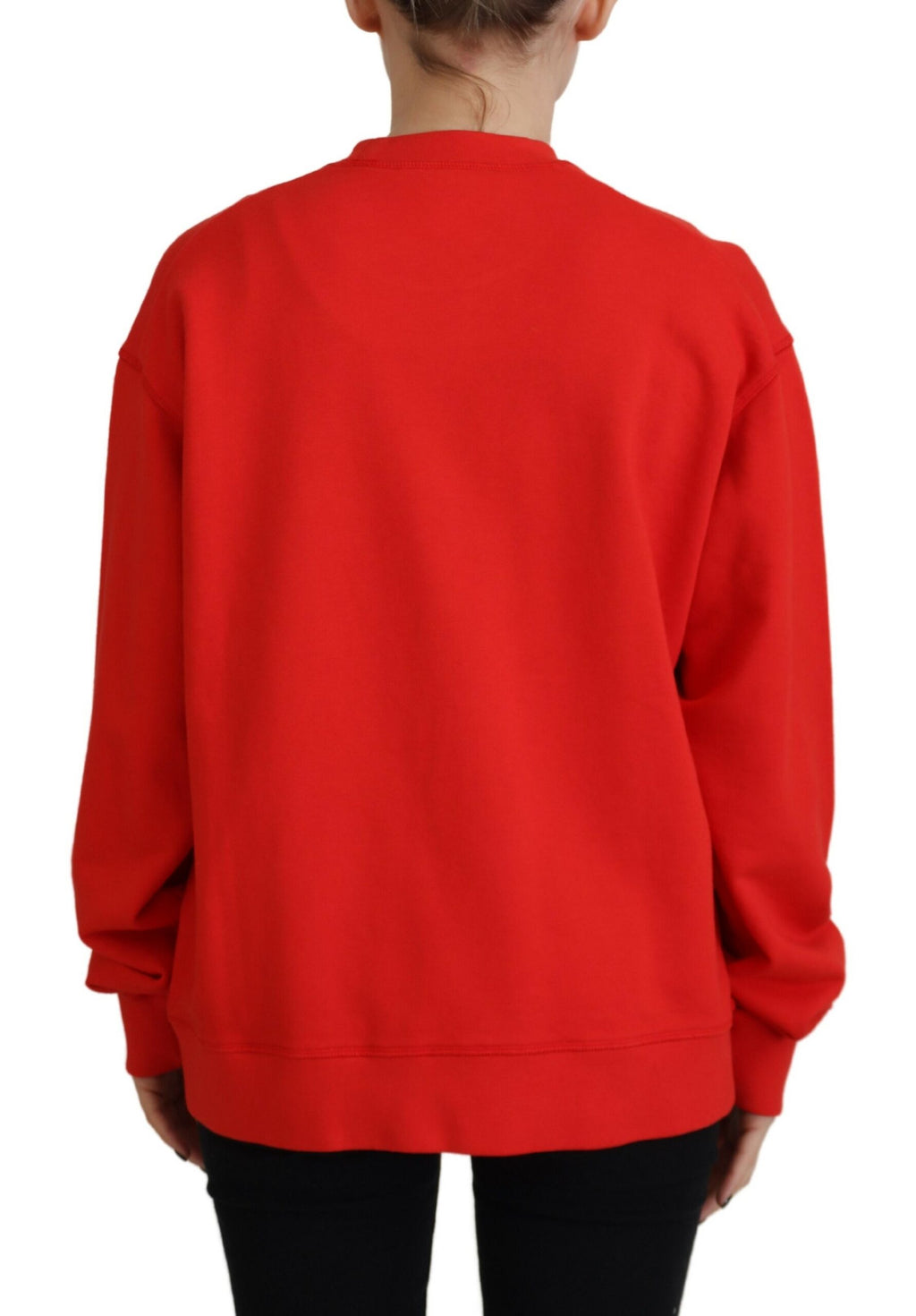 Dsquared² Roter Langarmpullover mit Rundhalsausschnitt aus Baumwolle mit Druck