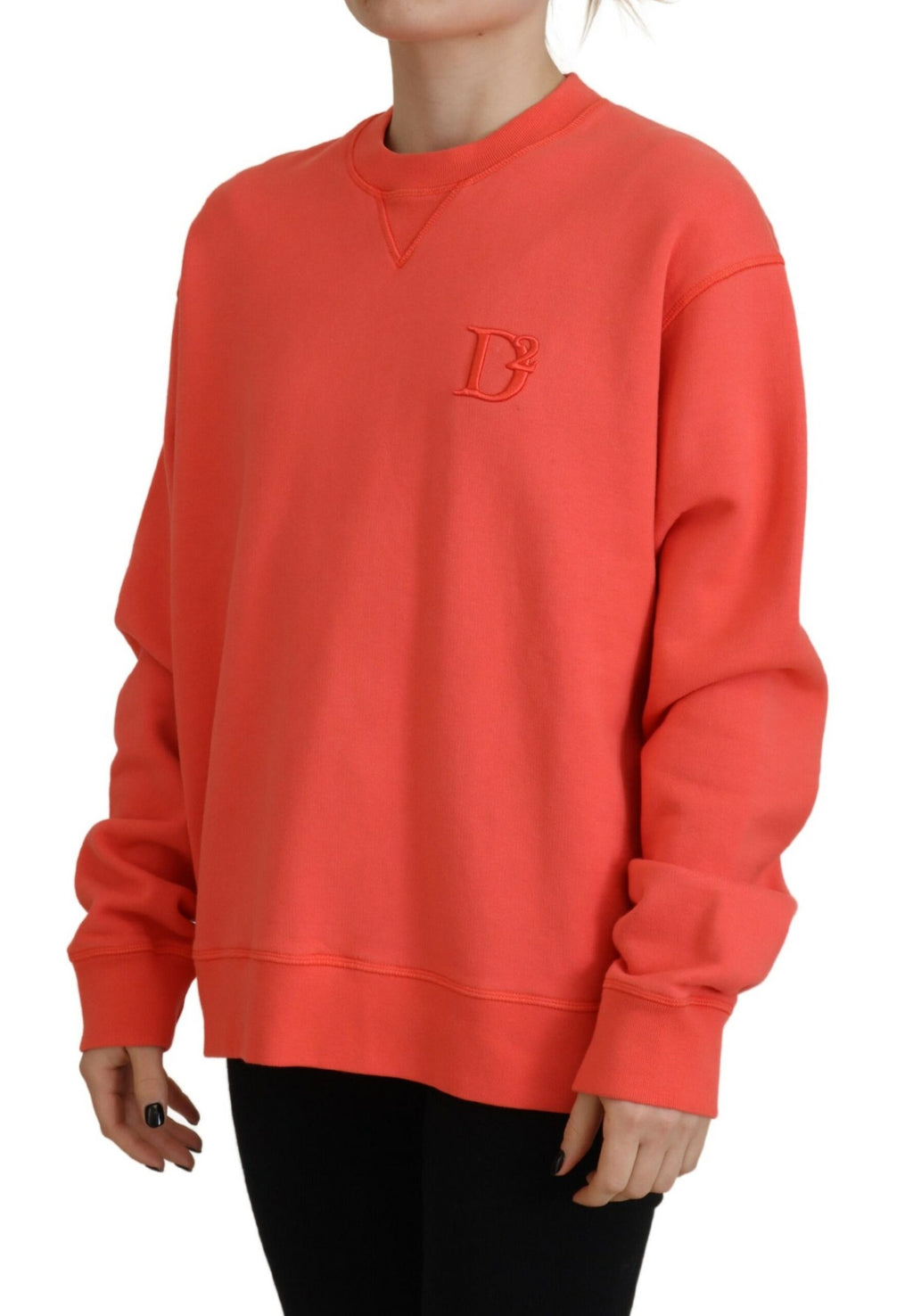 Dsquared² Rosa Logo-Stickerei Frauen Langarm-Pullover
