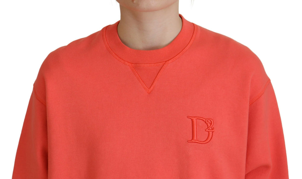 Dsquared² Rosa Logo-Stickerei Frauen Langarm-Pullover