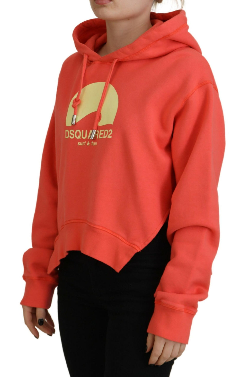 Dsquared² Rosa Logo Print Baumwolle Hoodie Sweatshirt Pullover