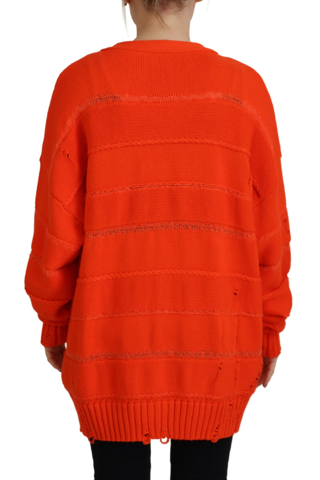 Dsquared² Orangefarbene Strickjacke aus Baumwolle mit Knöpfen