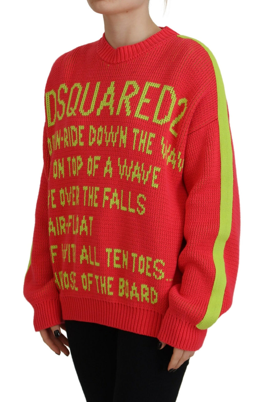 Dsquared² Multicolor Baumwollpullover mit Rundhalsausschnitt und Strickmuster