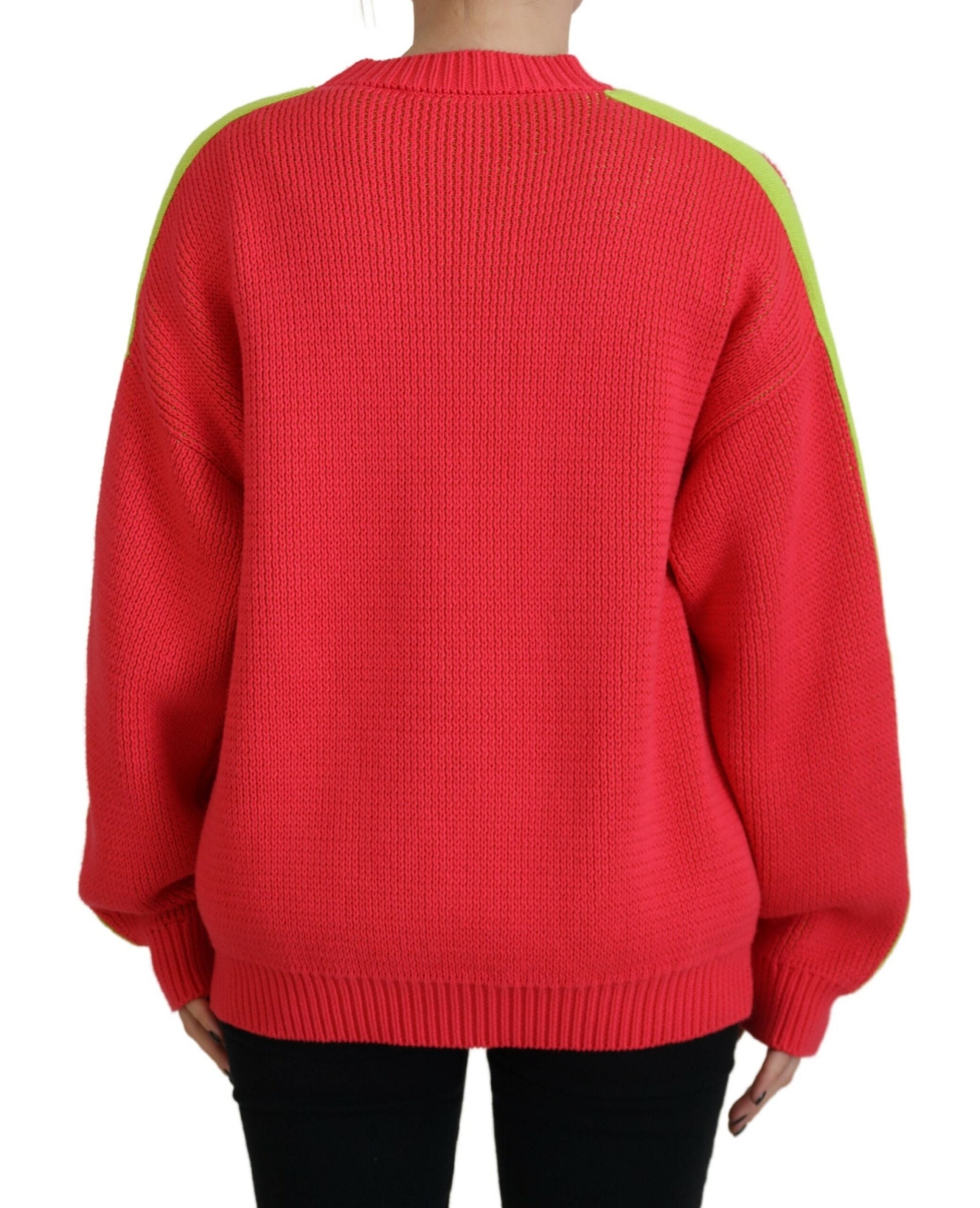 Dsquared² Multicolor Baumwollpullover mit Rundhalsausschnitt und Strickmuster