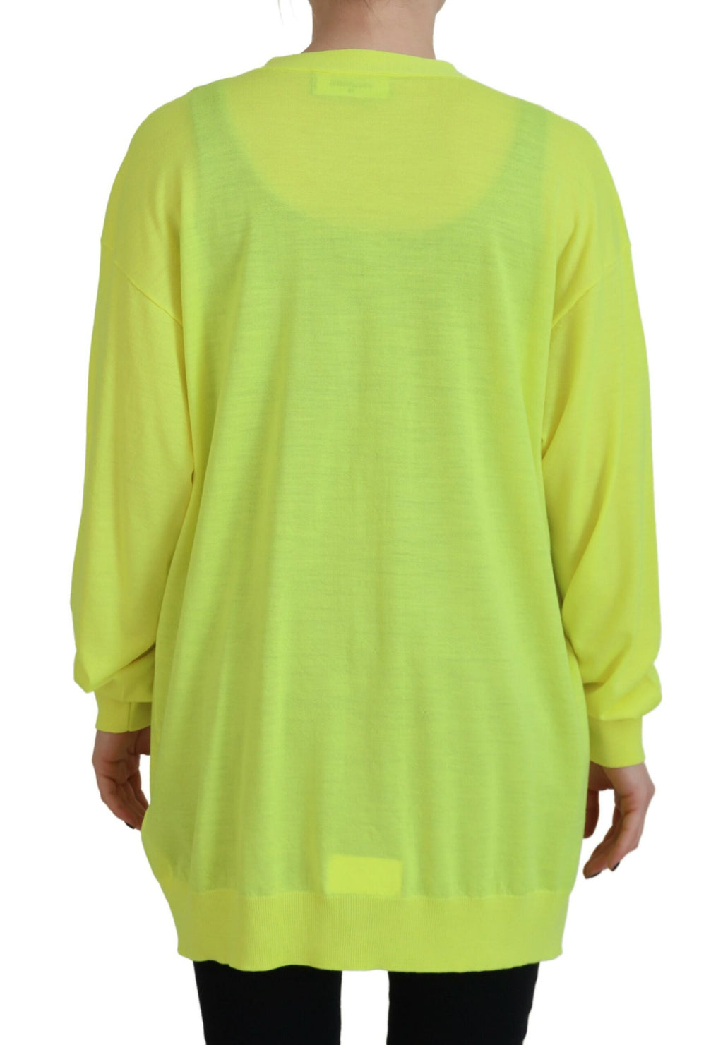 Dsquared² Gelber Wollstrickpullover mit Knopfleiste