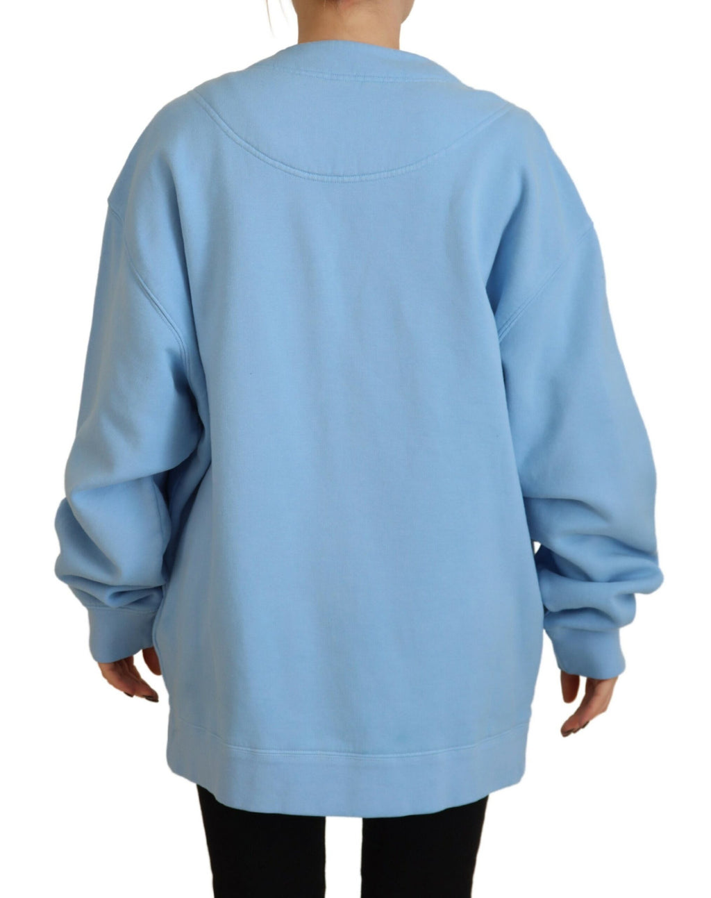 Dsquared² Blauer Baumwollstrickpullover mit Knöpfen