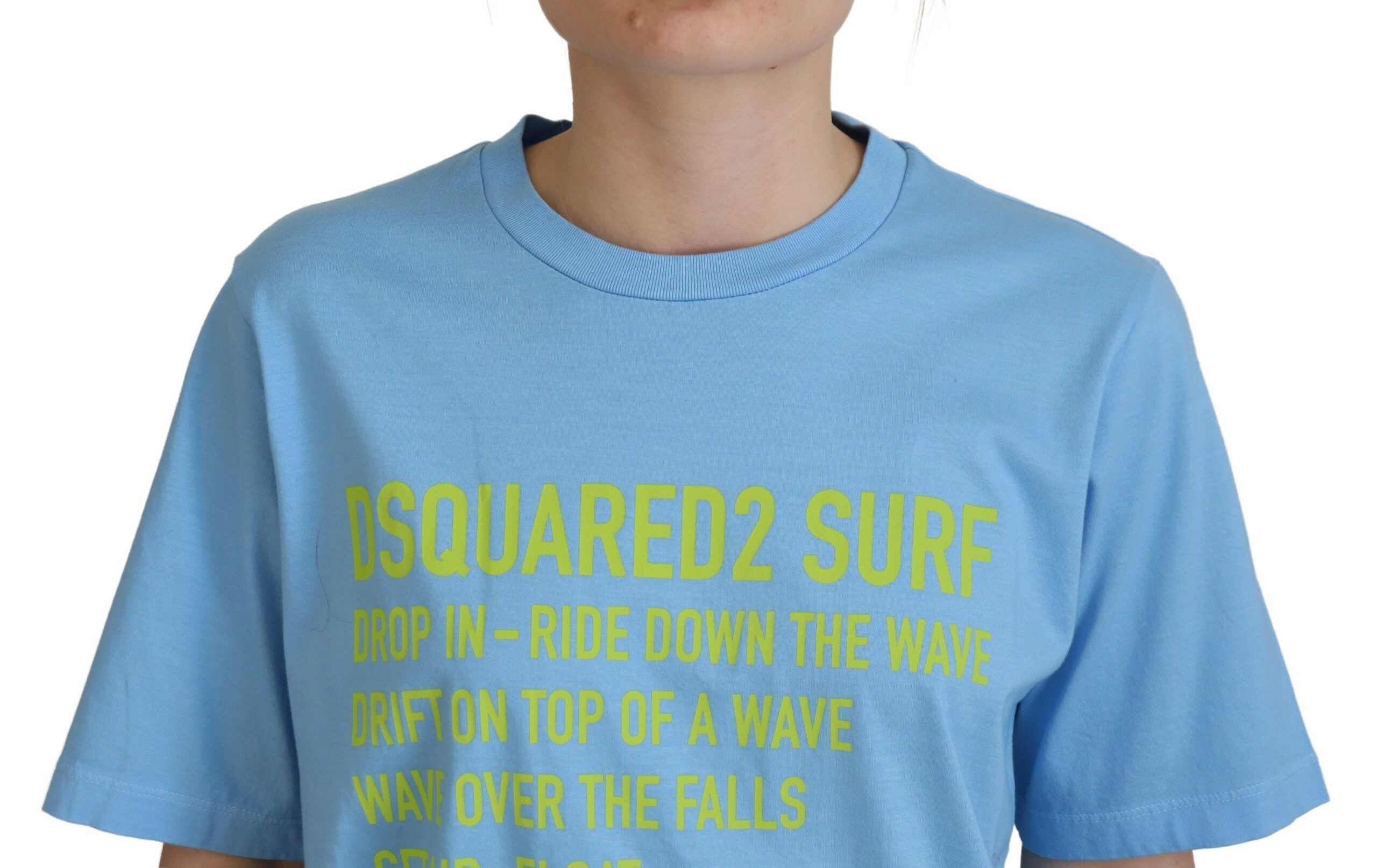 Dsquared² Kurzarm-T-Shirt mit blauem Logo-Druck aus Baumwolle mit Rundhalsausschnitt