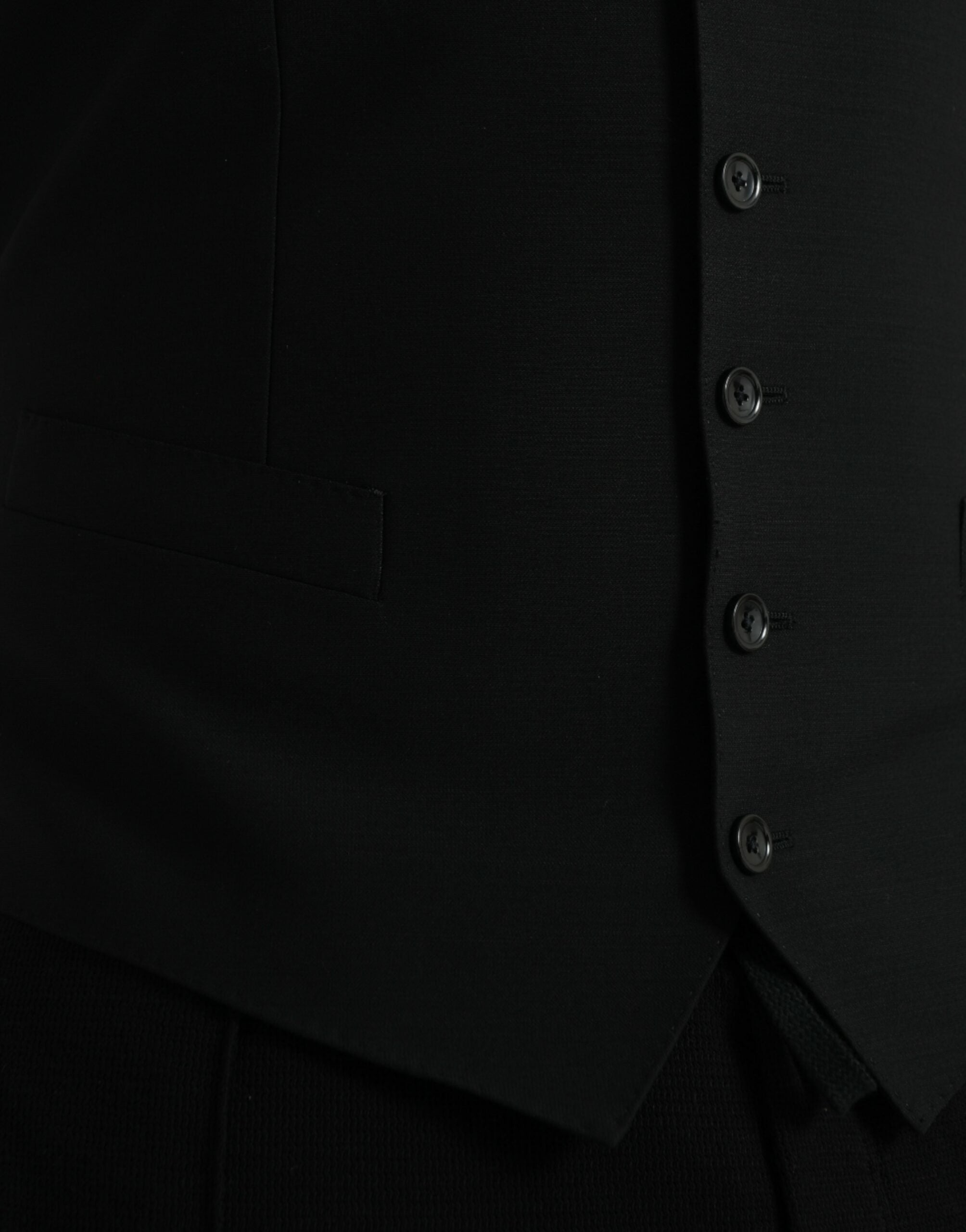 Dolce & Gabbana Schwarze Wollweste Kleid Formelle Weste