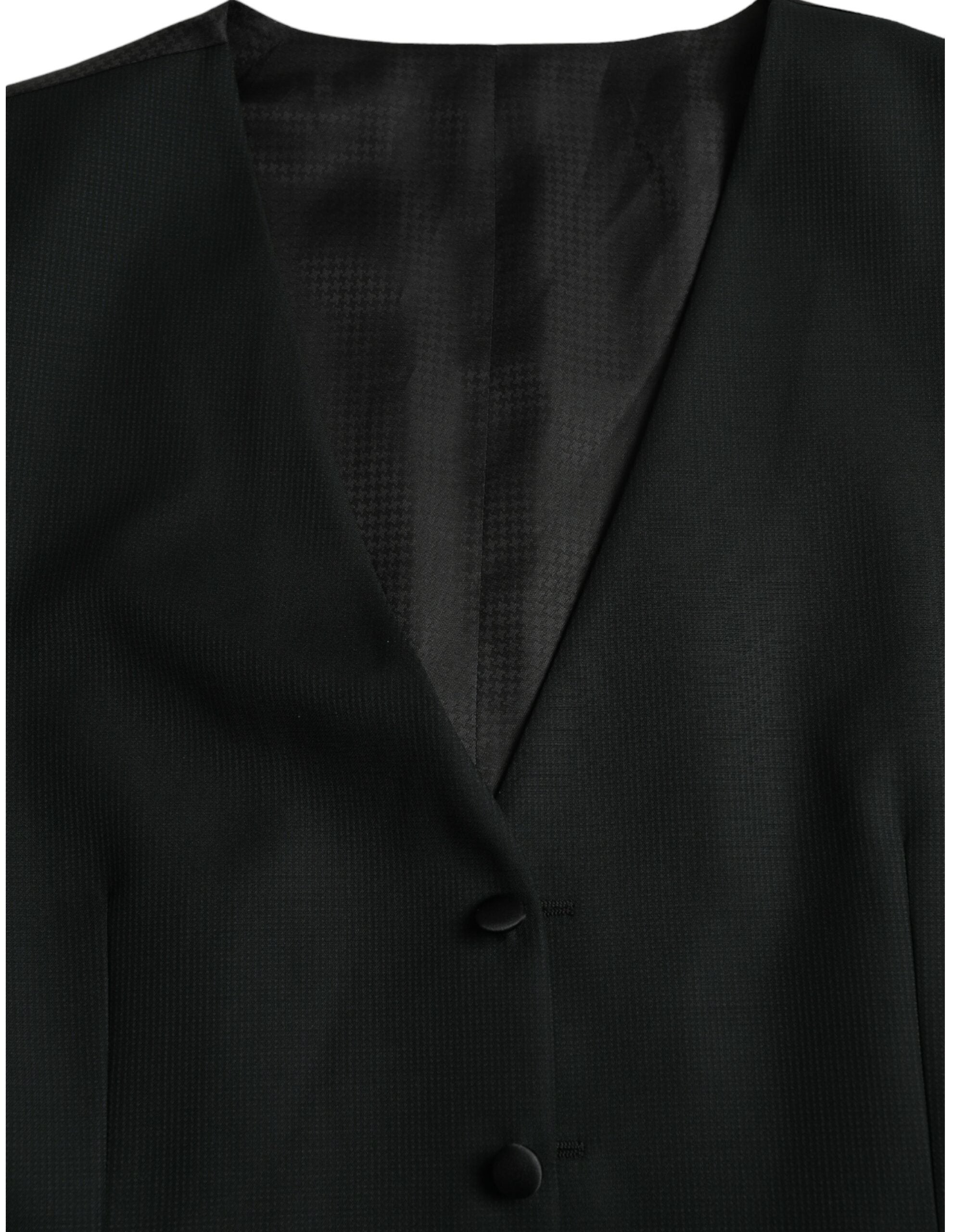 Dolce & Gabbana Schwarze Wollweste Kleid Formelle Weste